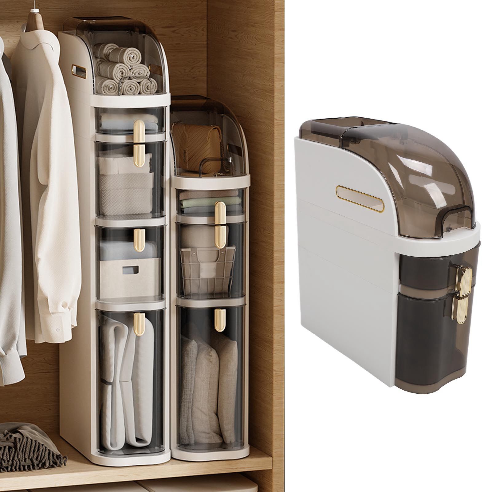 Small Spaces Gaps Cabinet Clear Drawers Narrow Tall Slim Seam Cabinet Vertical view 11