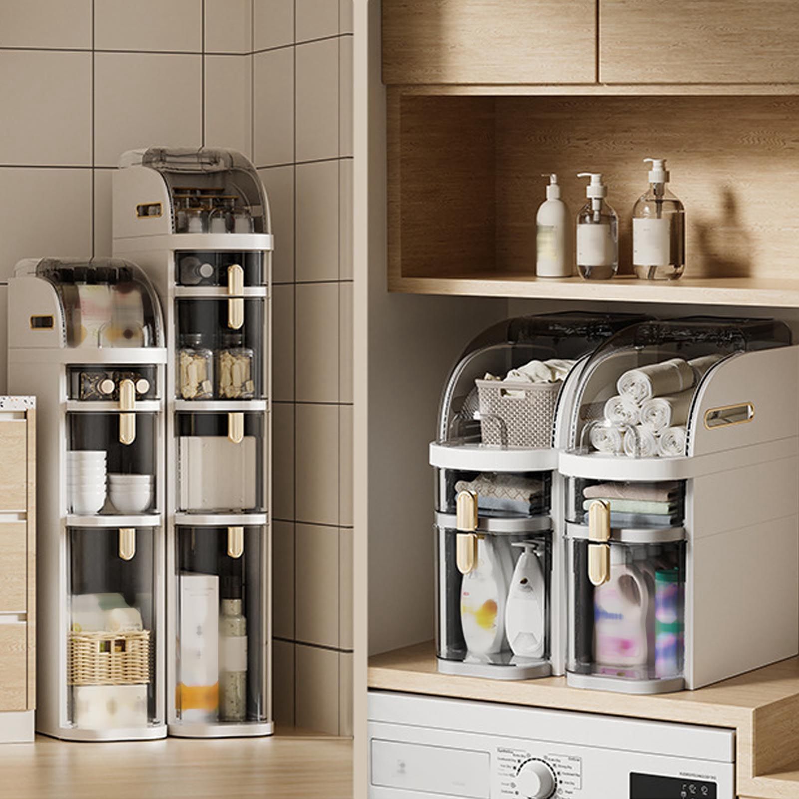 Small Spaces Gaps Cabinet Clear Drawers Narrow Tall Slim Seam Cabinet Vertical view 13