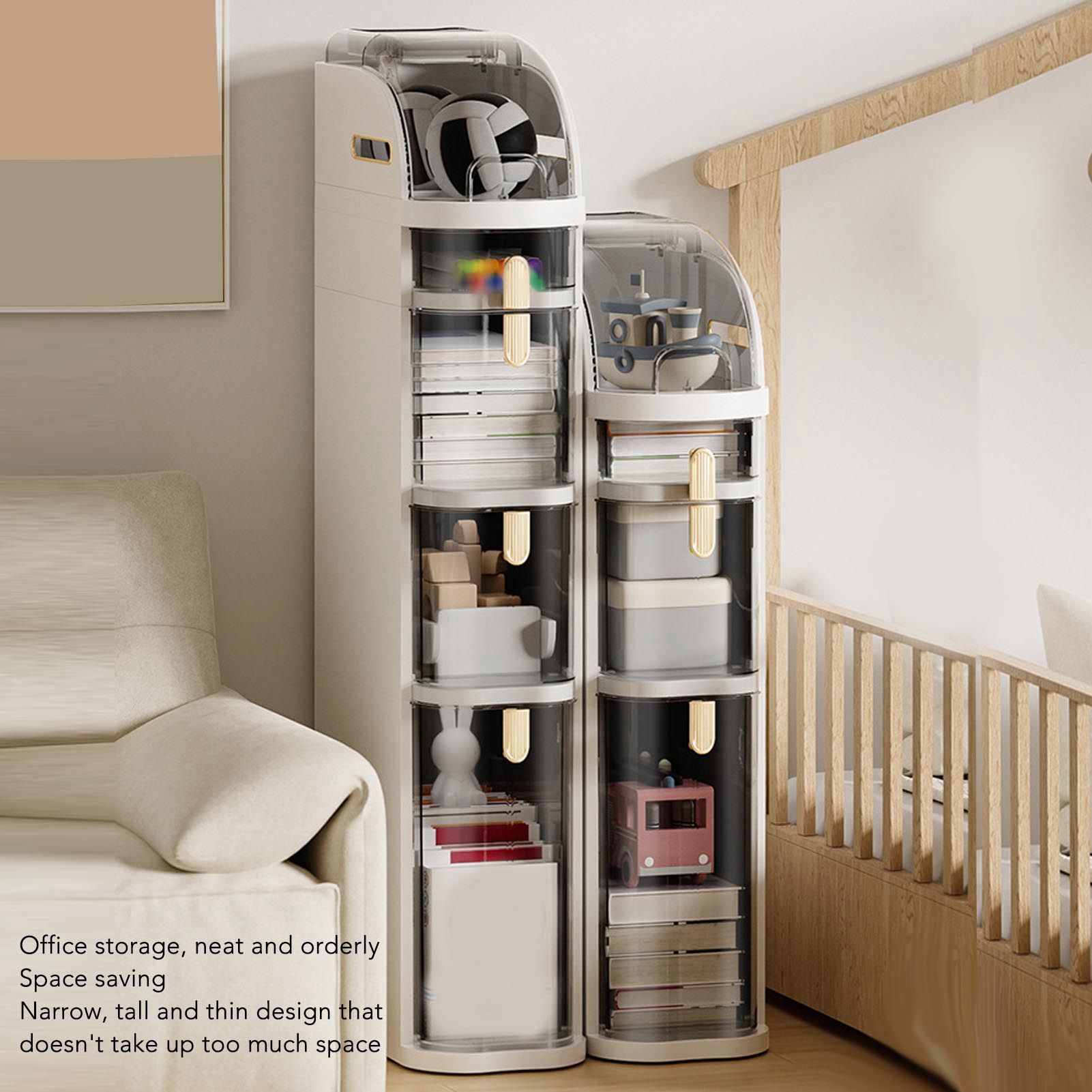 Small Spaces Gaps Cabinet Clear Drawers Narrow Tall Slim Seam Cabinet Vertical view 15