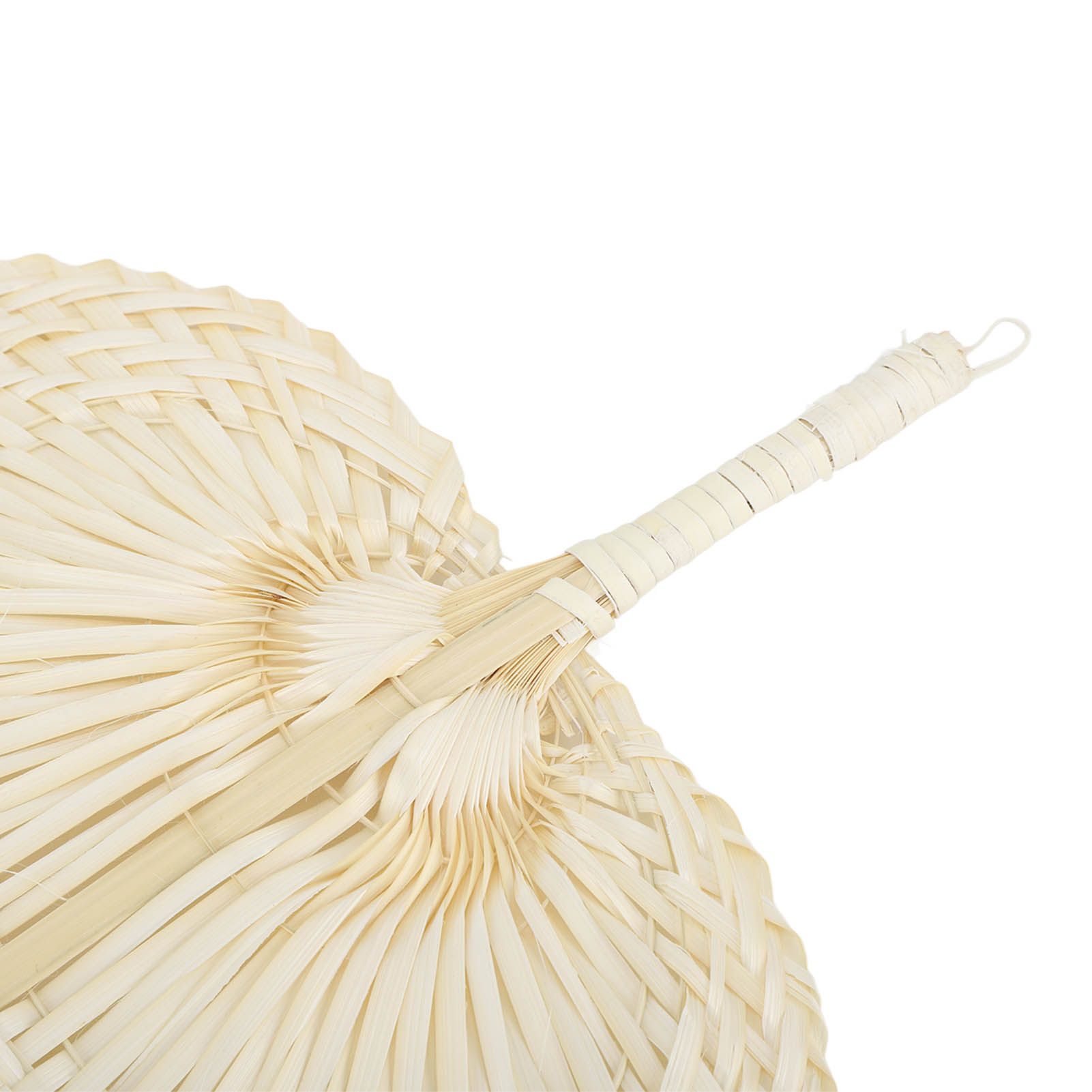 2 Pcs Handheld Leaf Braided Fan Handmade Bamboo Straw Chinese Craft Fan for view 14