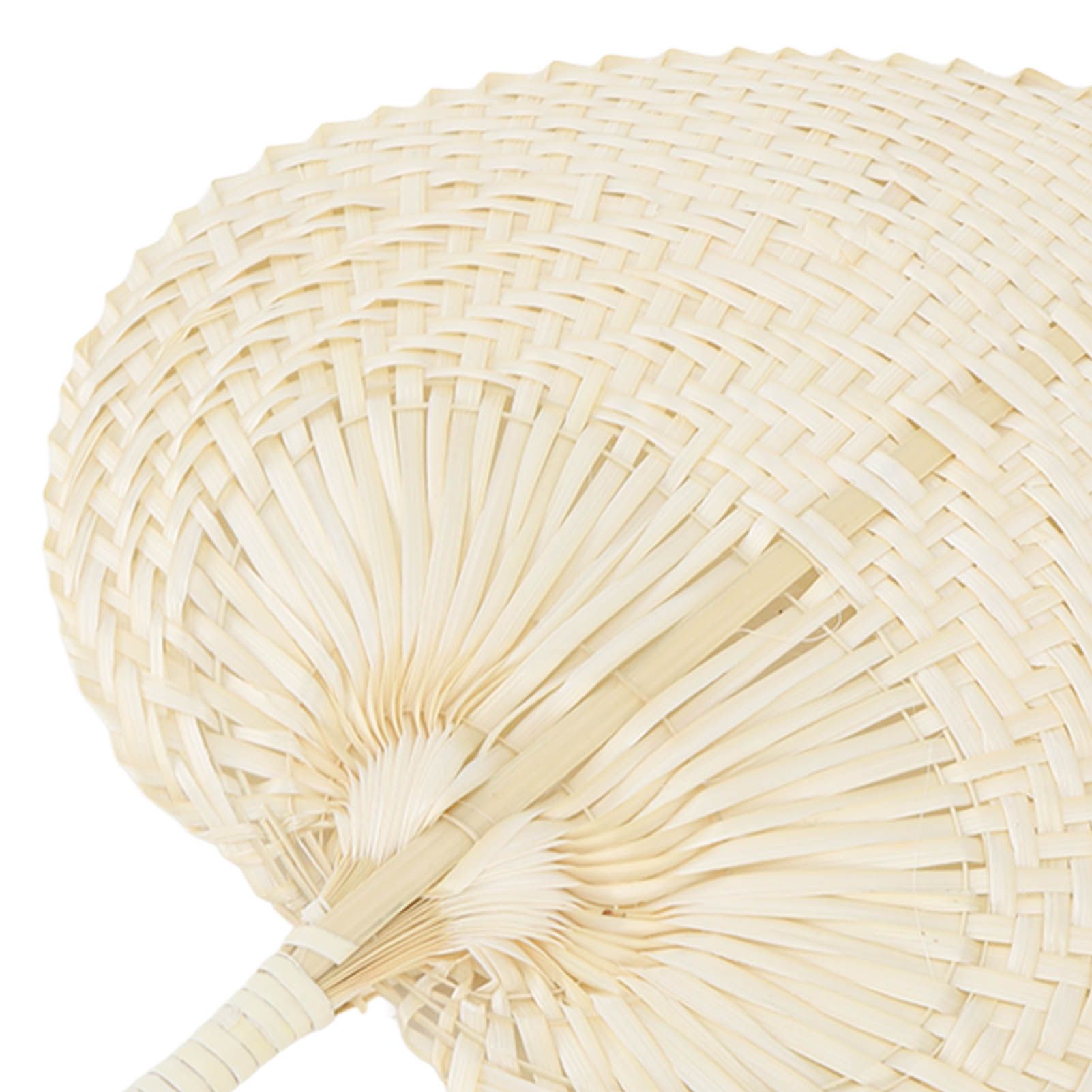 2 Pcs Handheld Leaf Braided Fan Handmade Bamboo Straw Chinese Craft Fan for view 15
