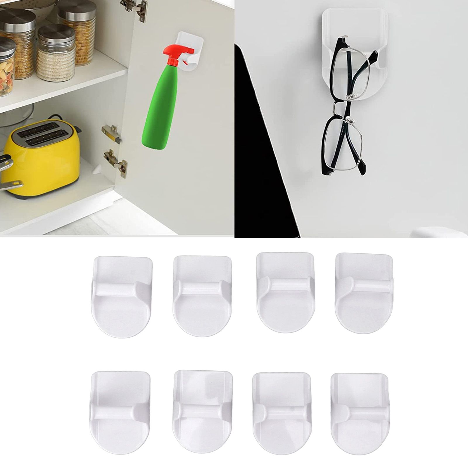 8 PCS Spray Bottle Holder ABS Save Space Strong Adhesive Spray Bottle Hanger view 11