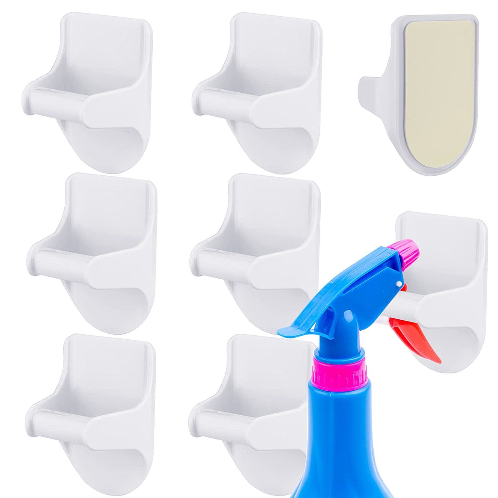 8 PCS Spray Bottle Holder ABS Save Space Strong Adhesive Spray Bottle Hanger view 12