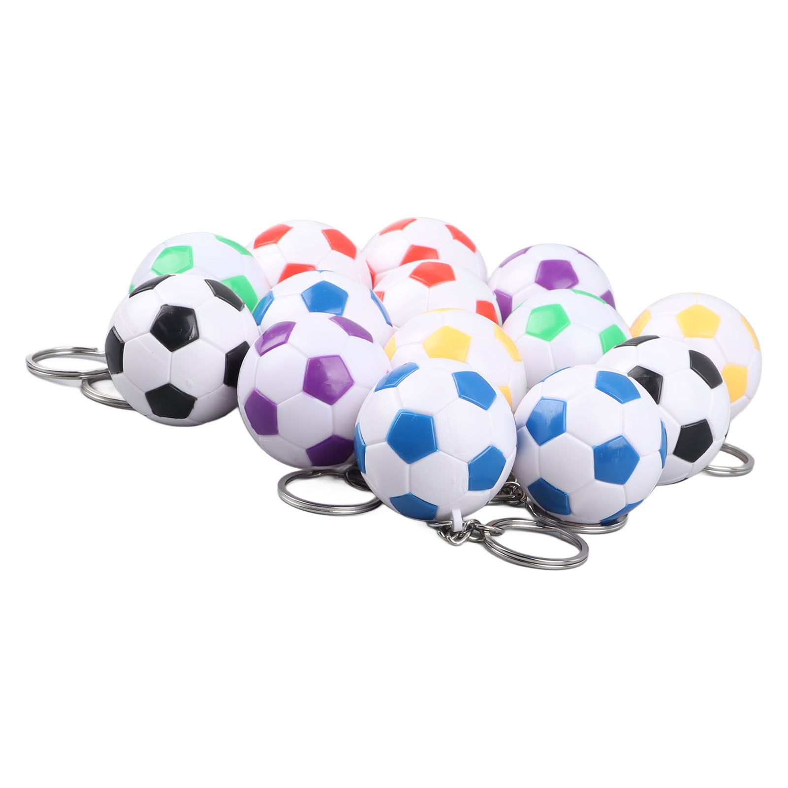 14pcs PVC Soccer Keychains Key Ring Football Keychains Waterproof Football view 3