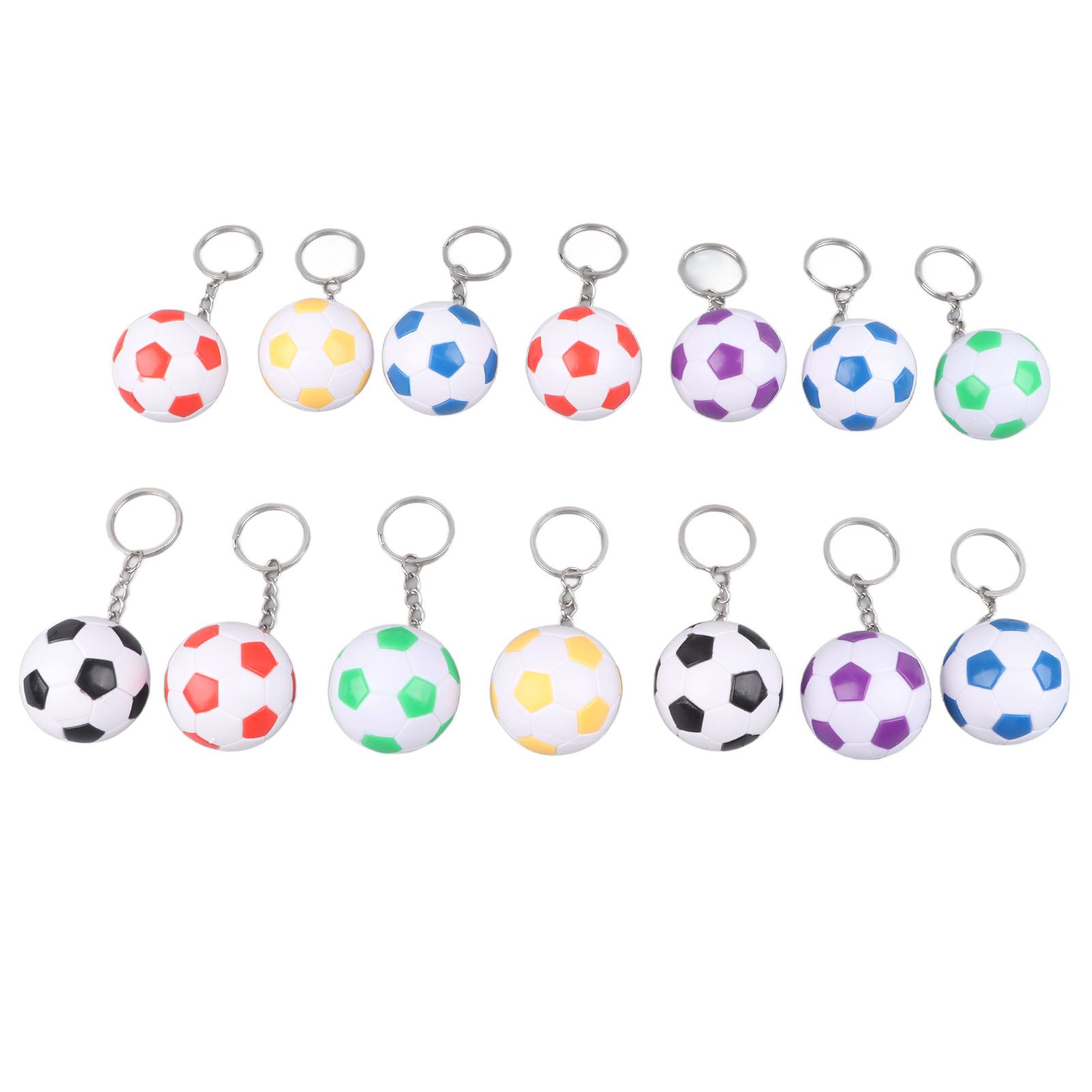 14pcs PVC Soccer Keychains Key Ring Football Keychains Waterproof Football view 6
