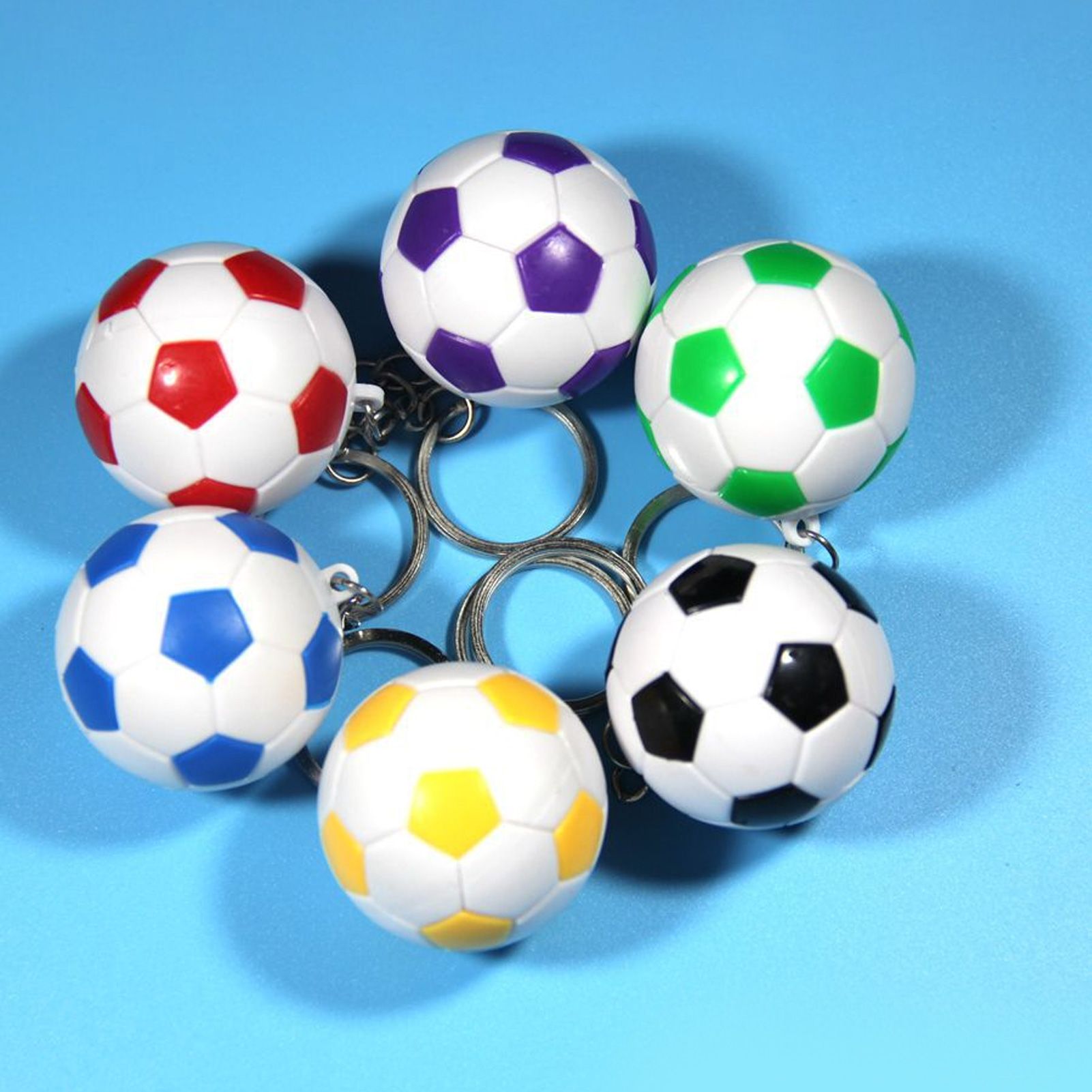 14pcs PVC Soccer Keychains Key Ring Football Keychains Waterproof Football view 11