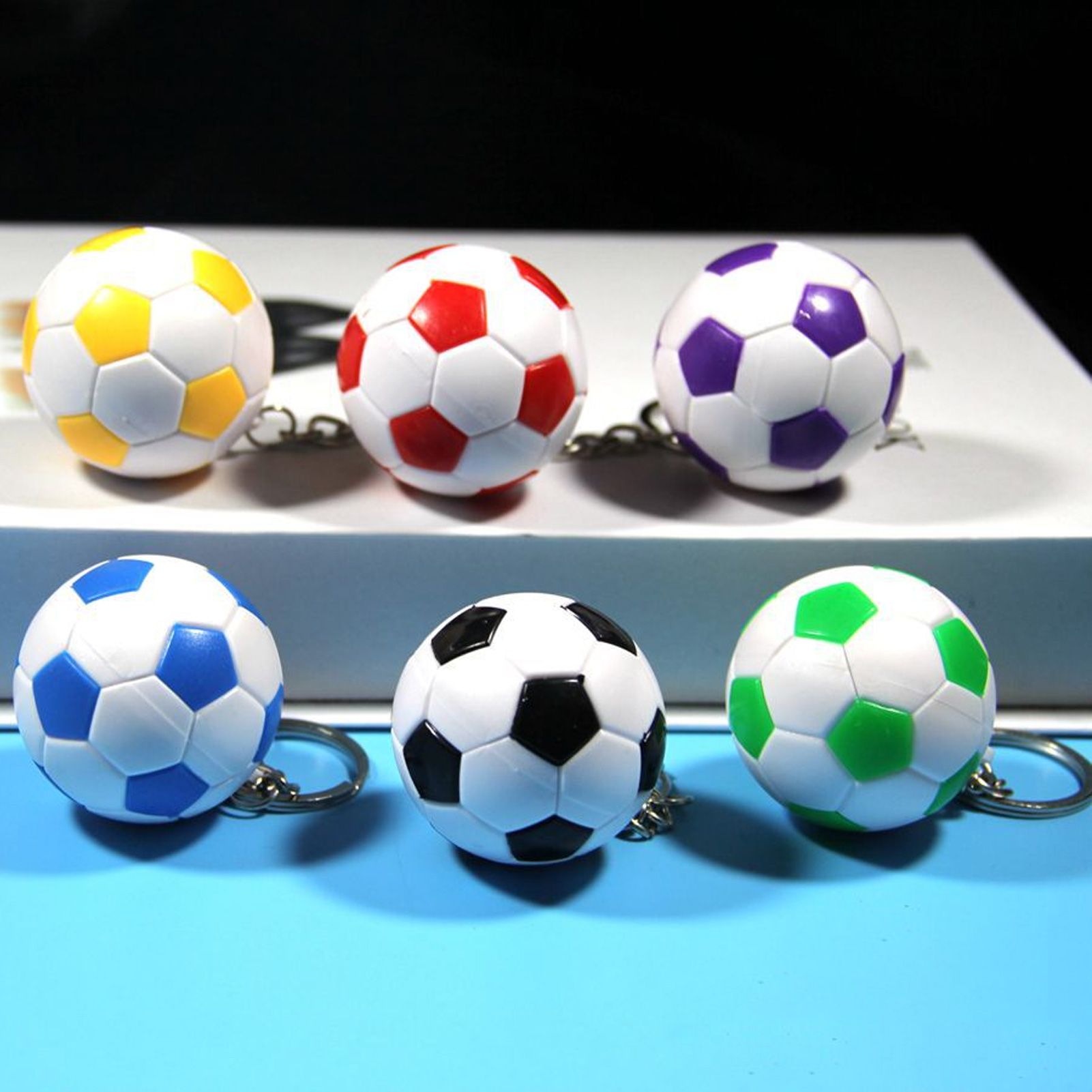14pcs PVC Soccer Keychains Key Ring Football Keychains Waterproof Football view 12