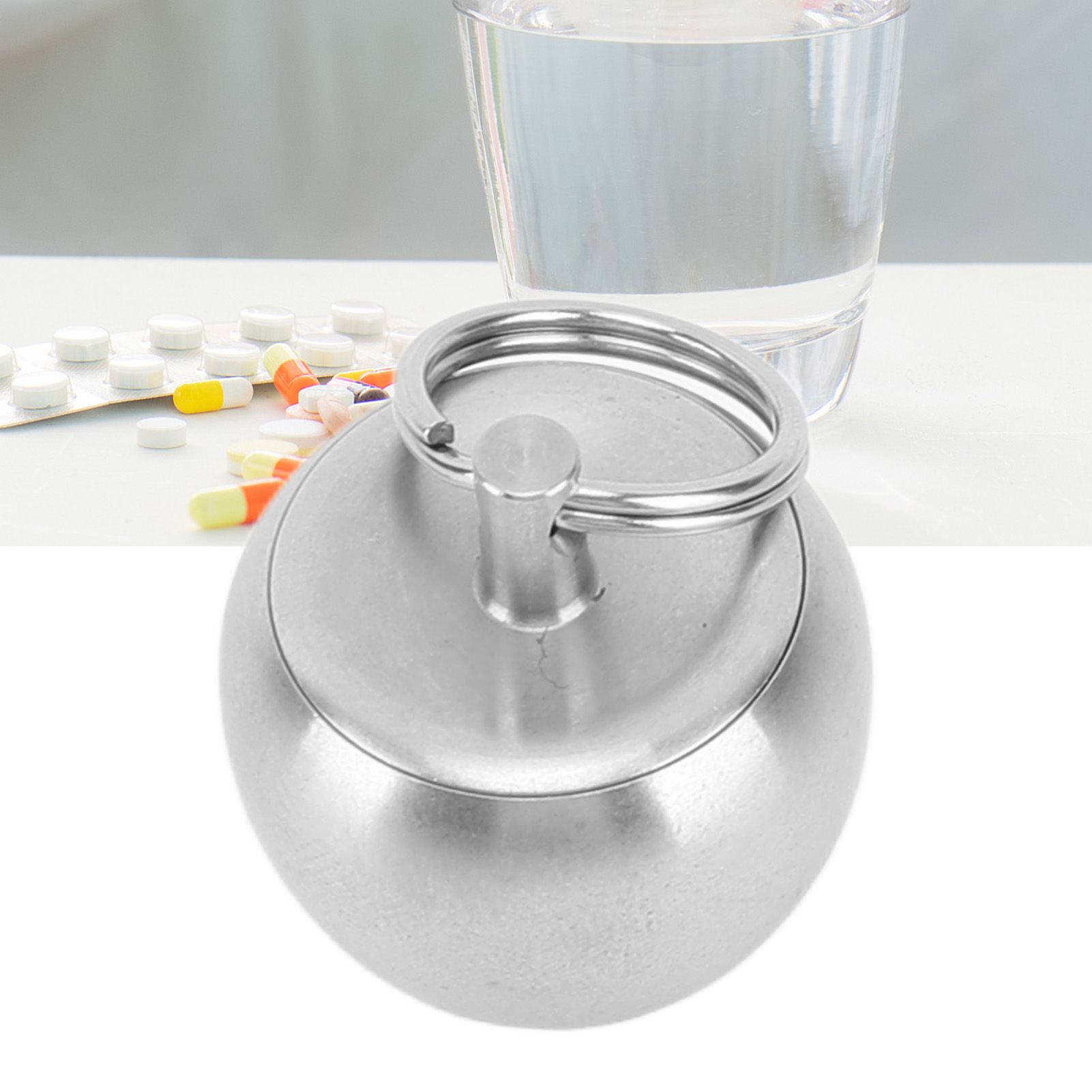 Portable Medicine Bottle Stainless Steel Mini Capsules Box Daily Medicine view 11