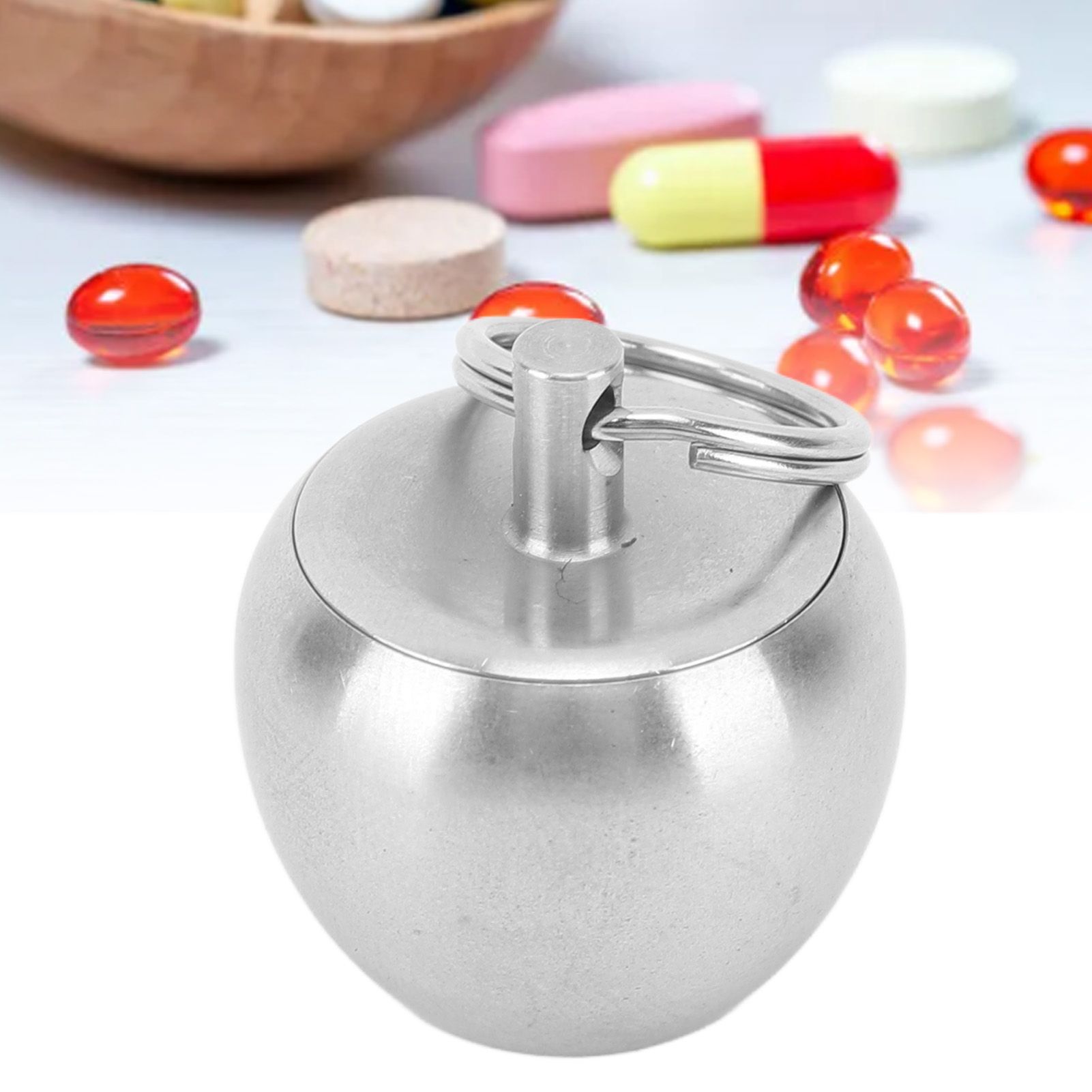 Portable Medicine Bottle Stainless Steel Mini Capsules Box Daily Medicine view 12