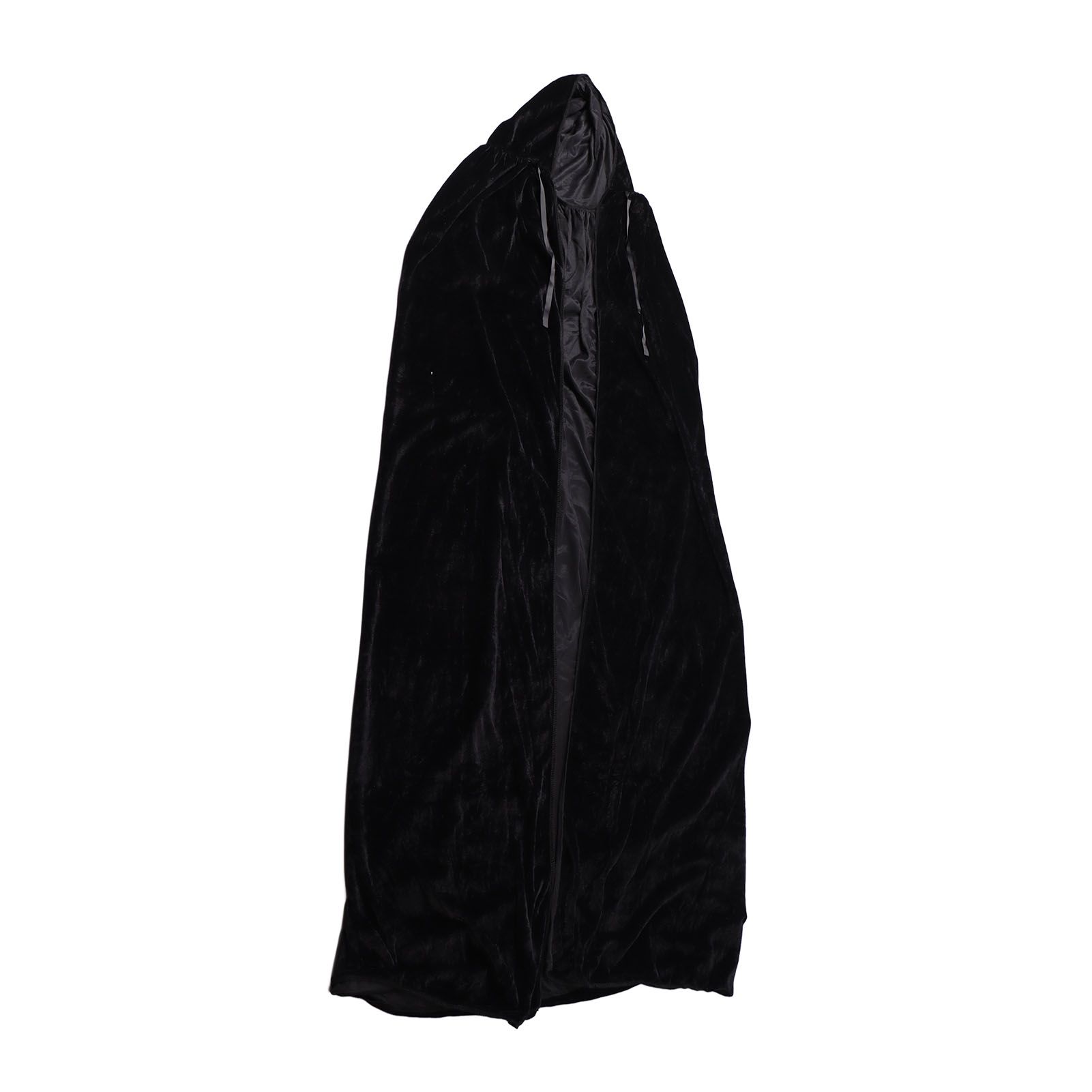 Hooded Cloak Large Witch Cape Black Velvet Comfortable to Wear Soft Touch