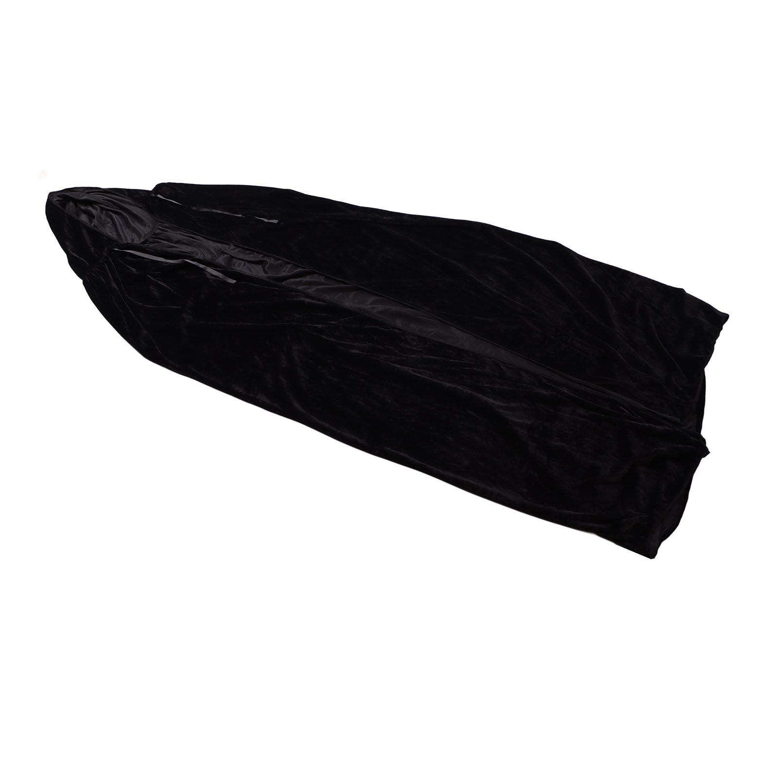 Hooded Cloak Large Witch Cape Black Velvet Comfortable to Wear Soft Touch view 2