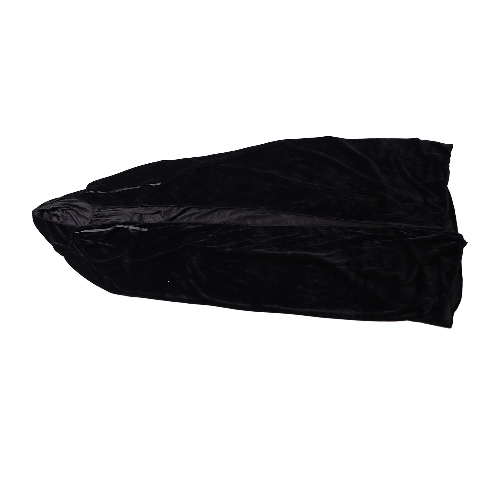 Hooded Cloak Large Witch Cape Black Velvet Comfortable to Wear Soft Touch view 3
