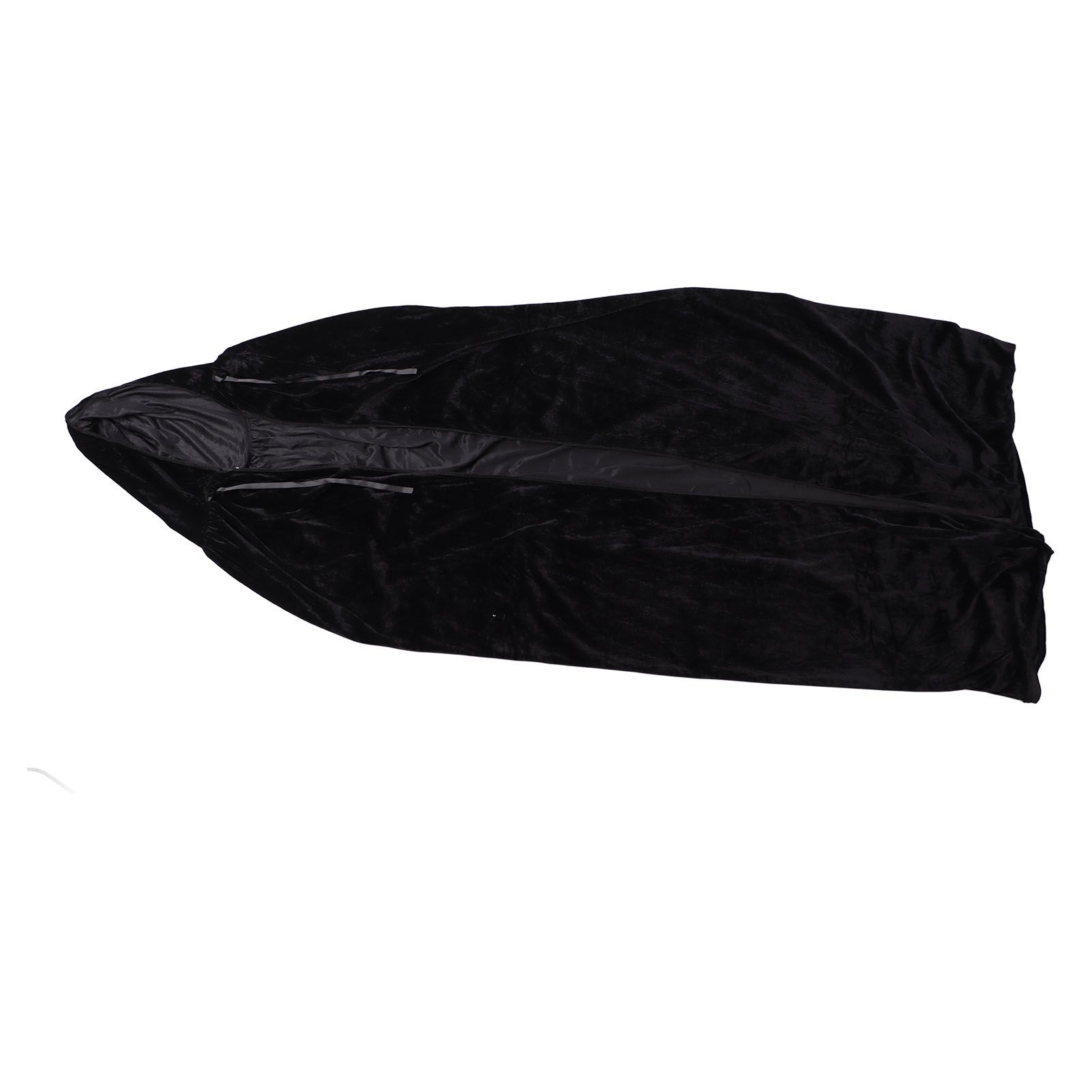 Hooded Cloak Large Witch Cape Black Velvet Comfortable to Wear Soft Touch view 6