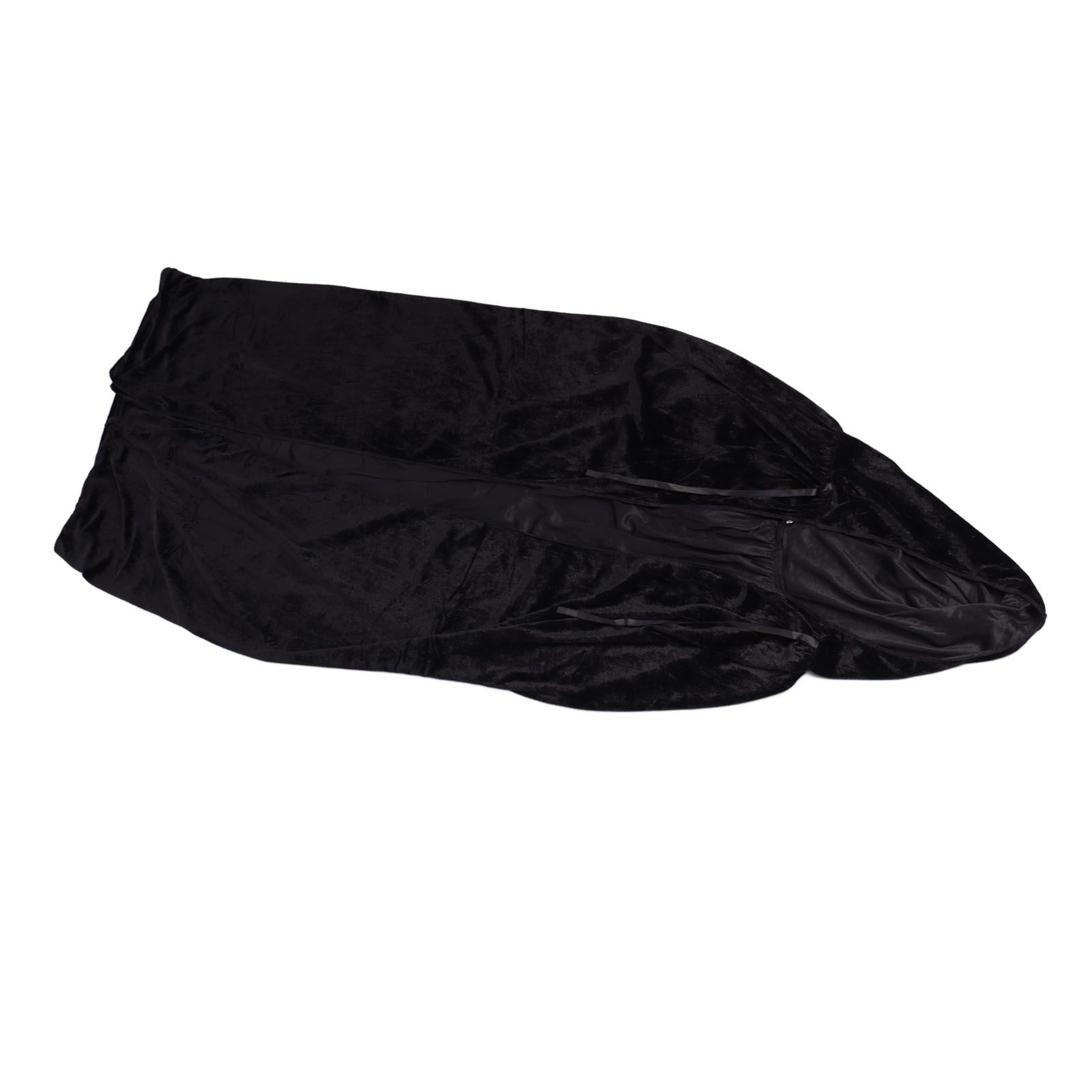 Hooded Cloak Large Witch Cape Black Velvet Comfortable to Wear Soft Touch view 8