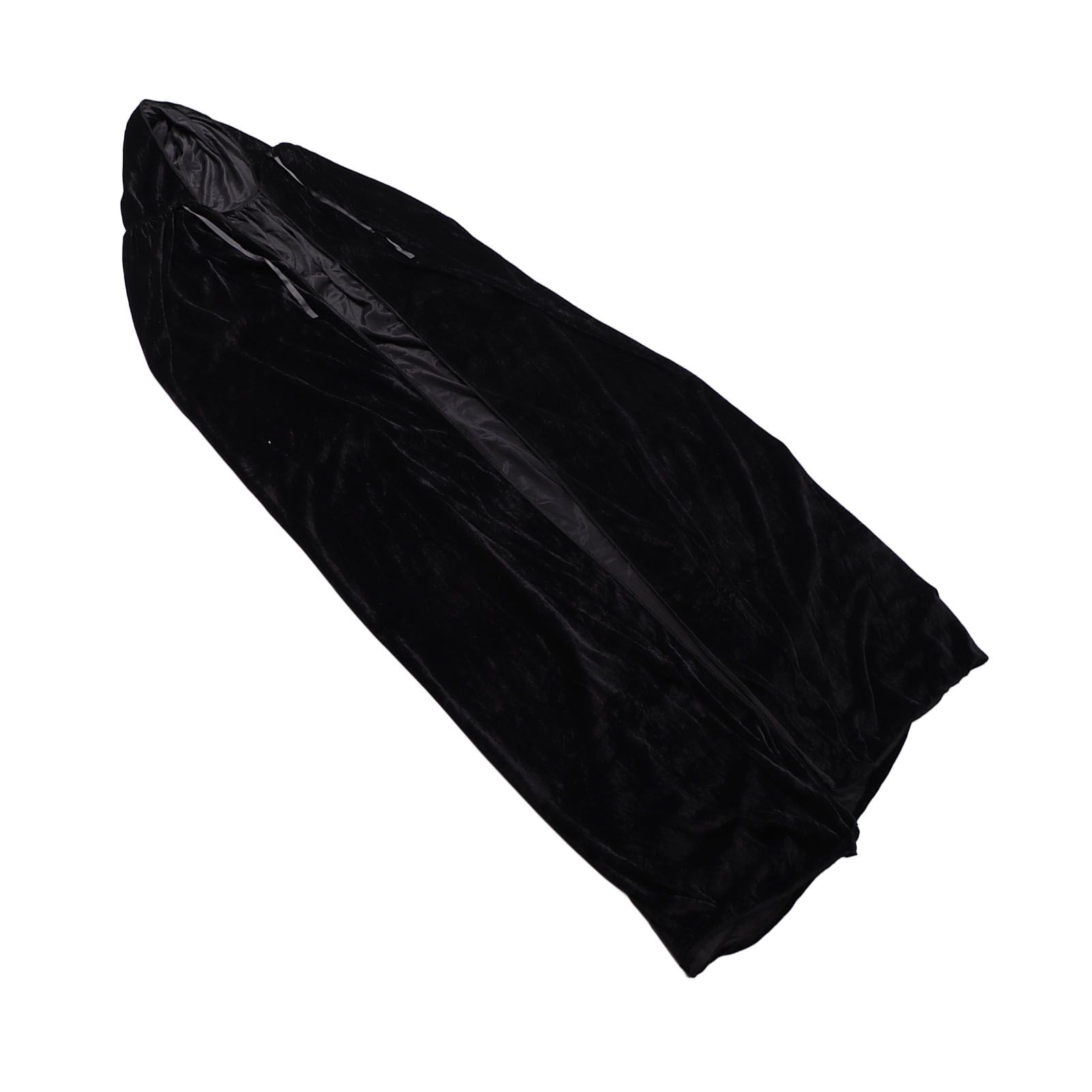Hooded Cloak Large Witch Cape Black Velvet Comfortable to Wear Soft Touch view 9