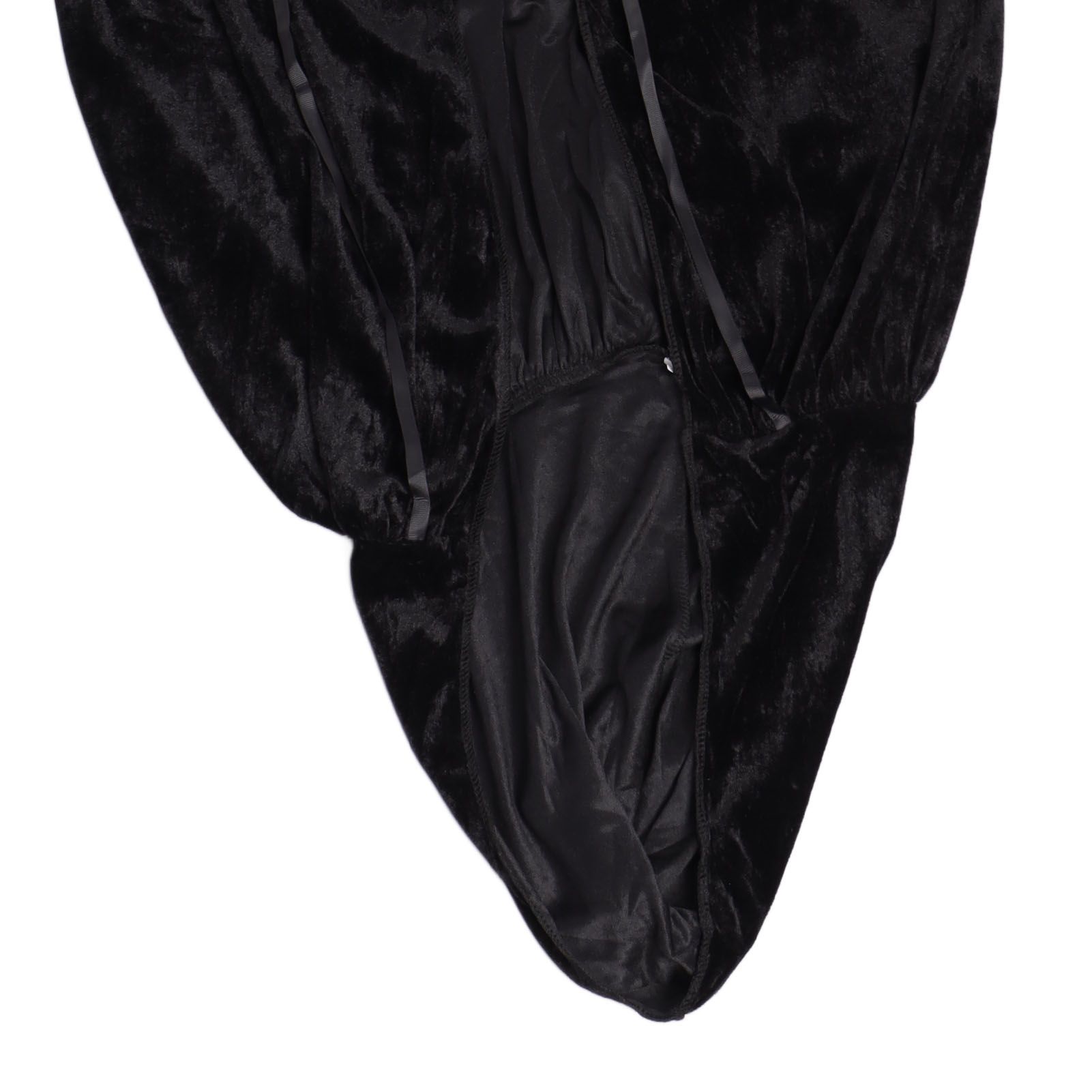 Hooded Cloak Large Witch Cape Black Velvet Comfortable to Wear Soft Touch view 15