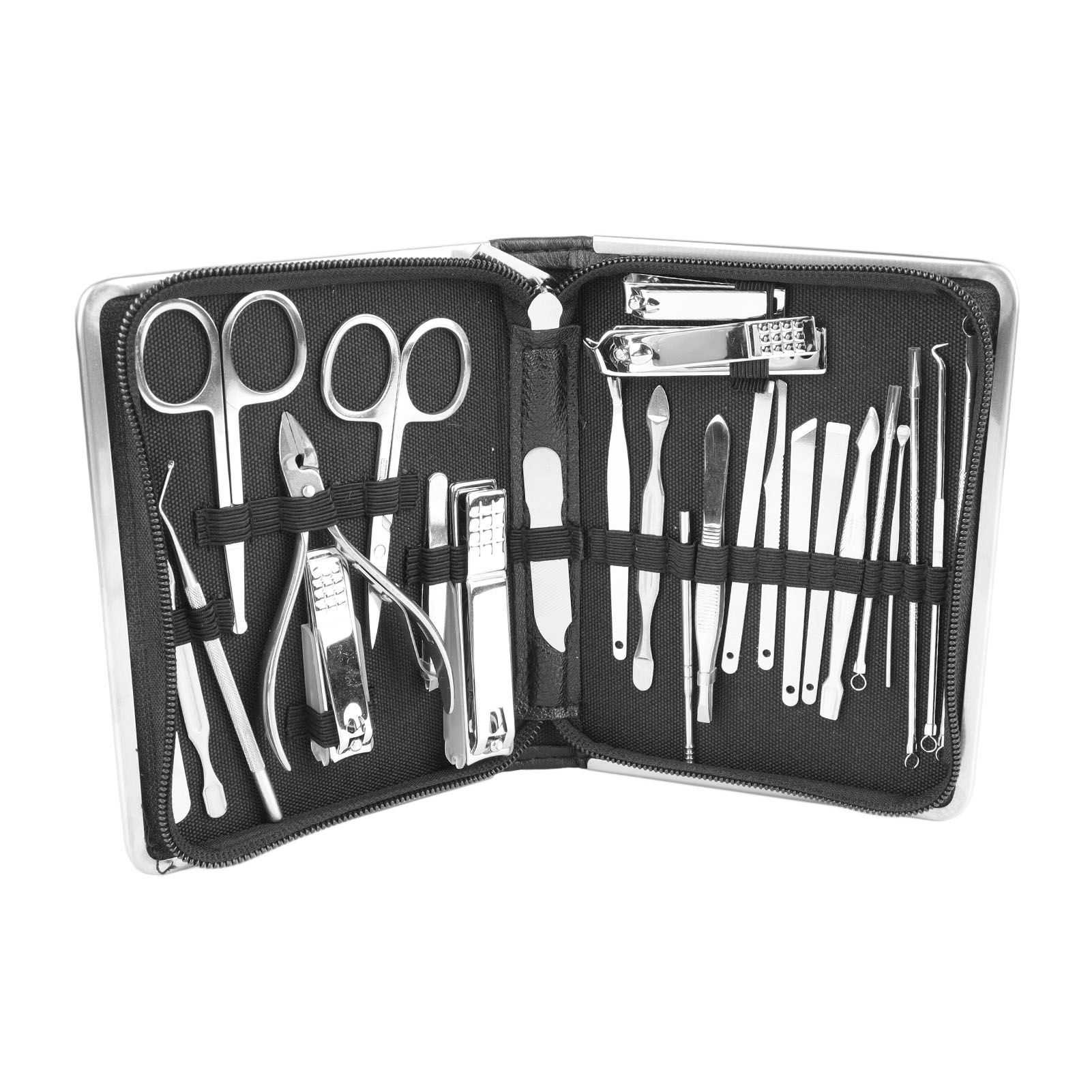 26PCS Manicure Set Black Nail Clippers Set Carbon Steel Manicure Tools Kit for view 2
