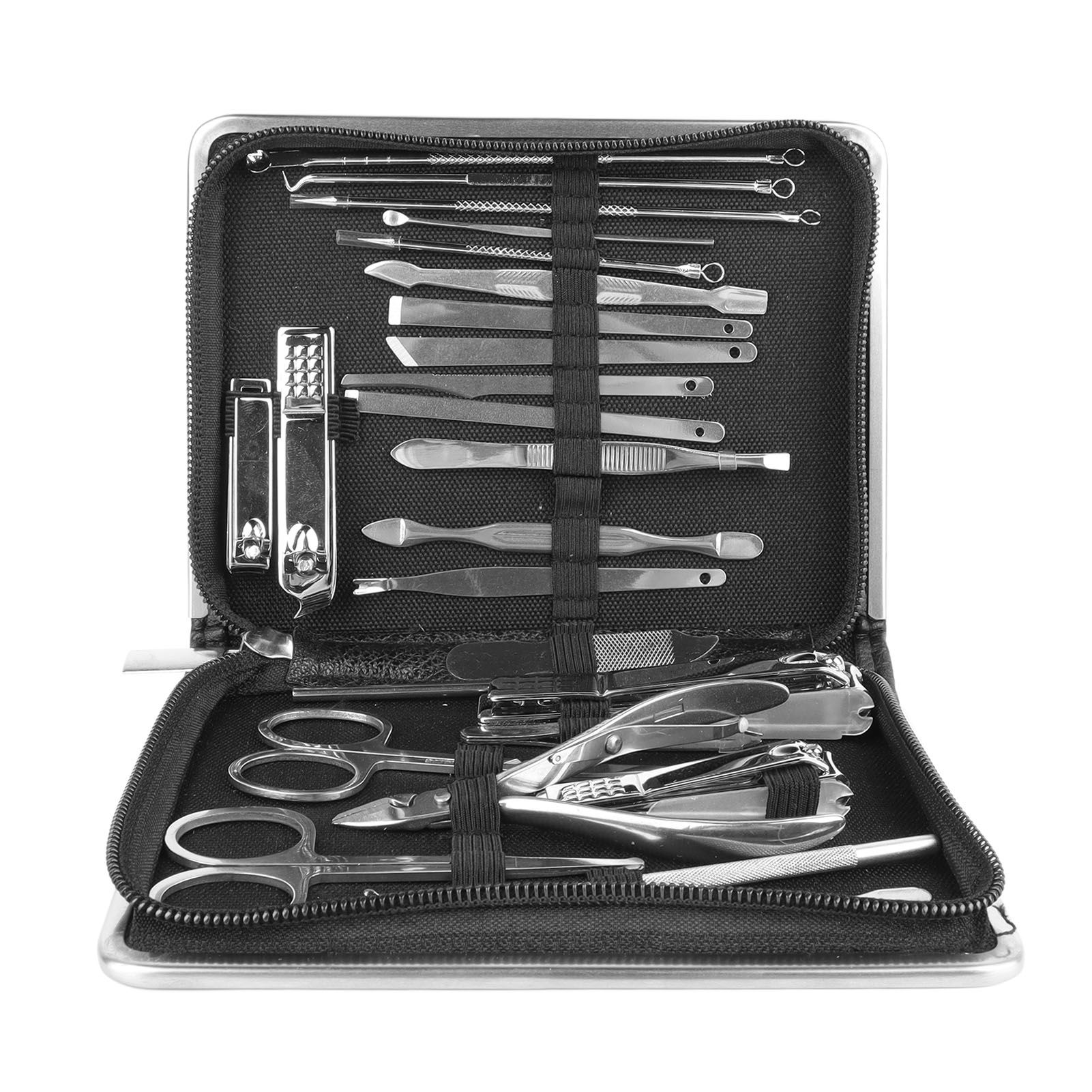 26PCS Manicure Set Black Nail Clippers Set Carbon Steel Manicure Tools Kit for view 5