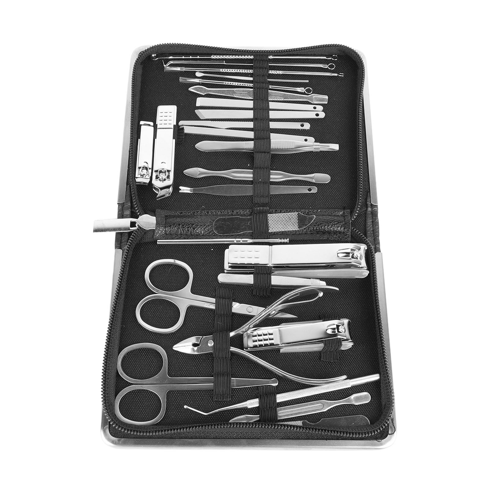 26PCS Manicure Set Black Nail Clippers Set Carbon Steel Manicure Tools Kit for view 7