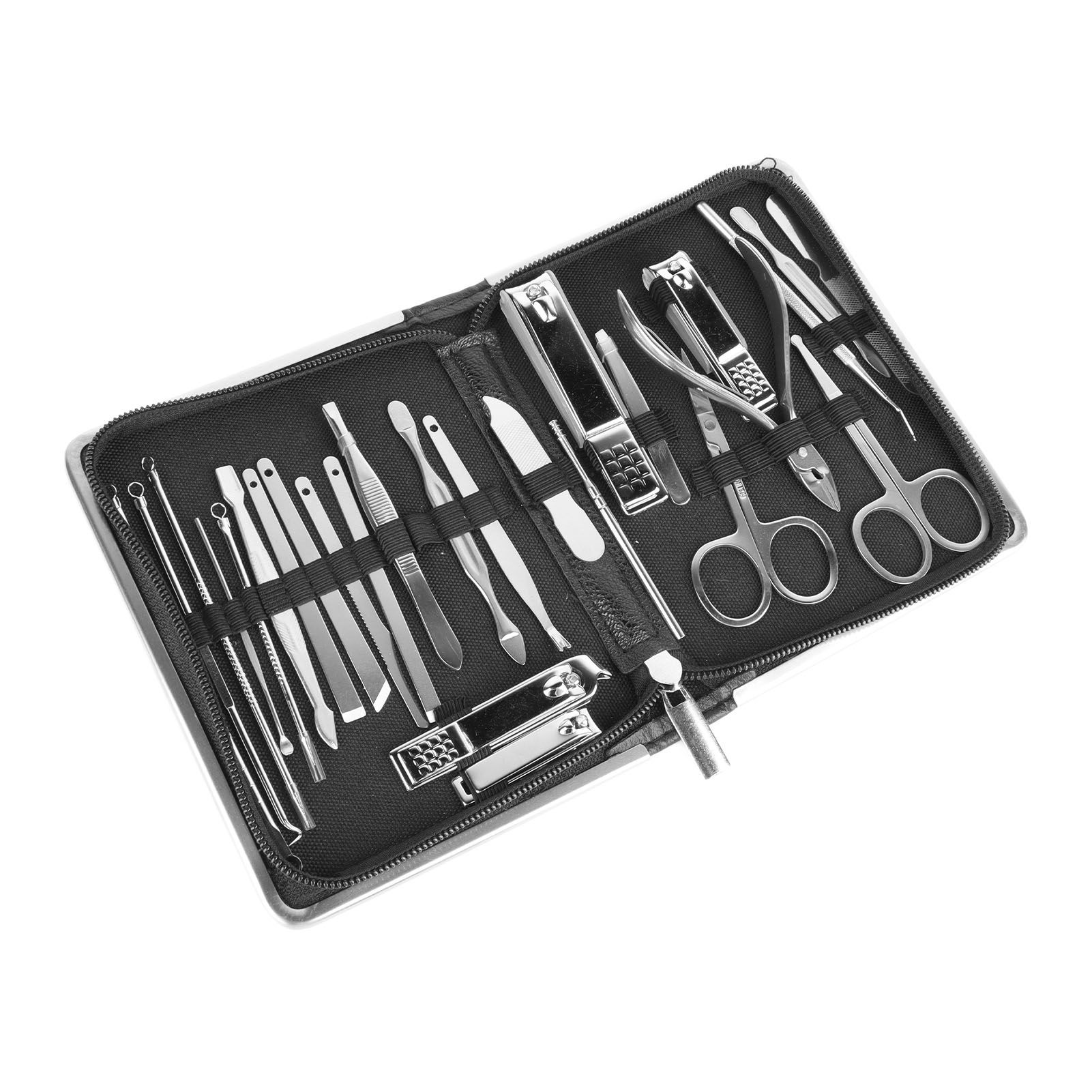26PCS Manicure Set Black Nail Clippers Set Carbon Steel Manicure Tools Kit for view 9