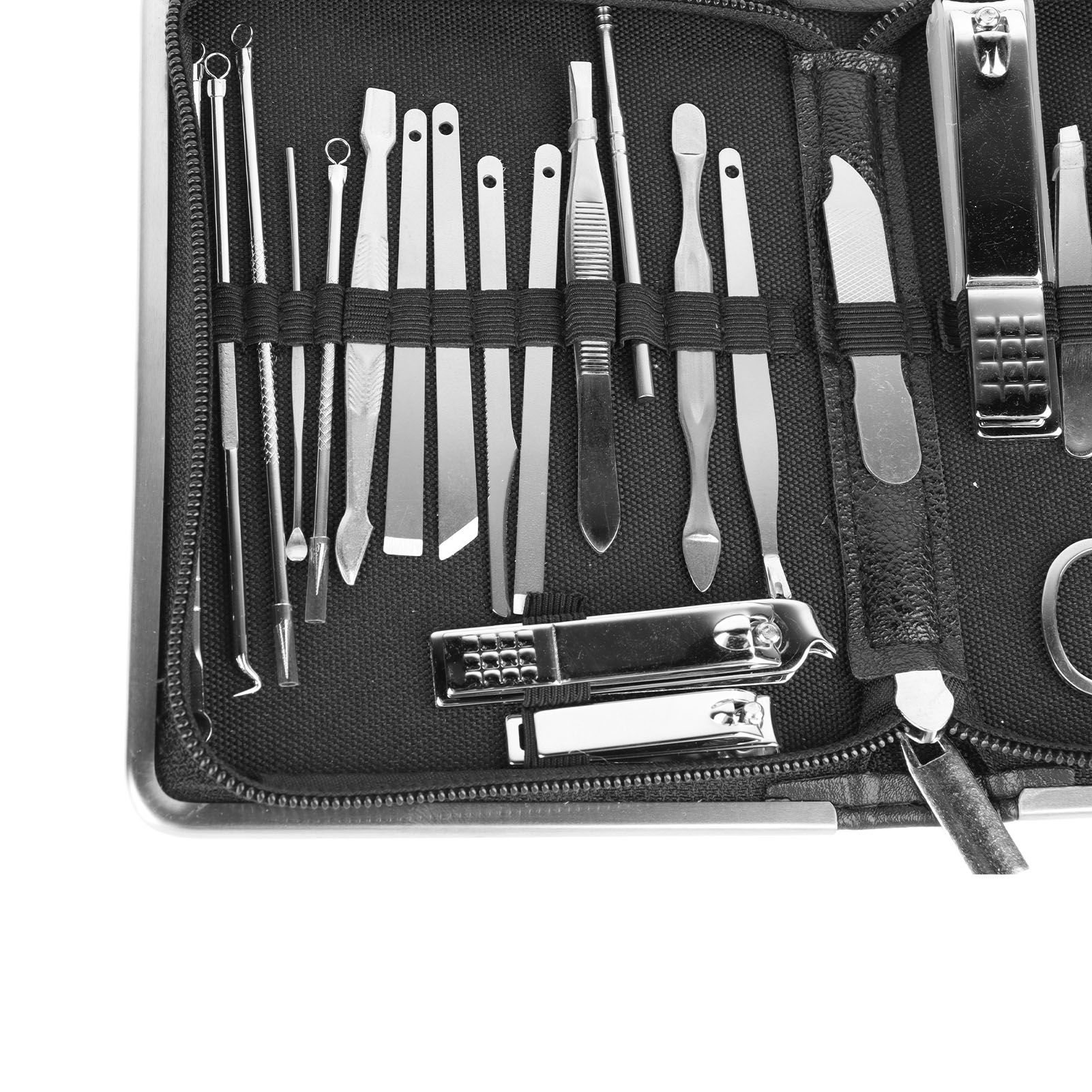 26PCS Manicure Set Black Nail Clippers Set Carbon Steel Manicure Tools Kit for view 14