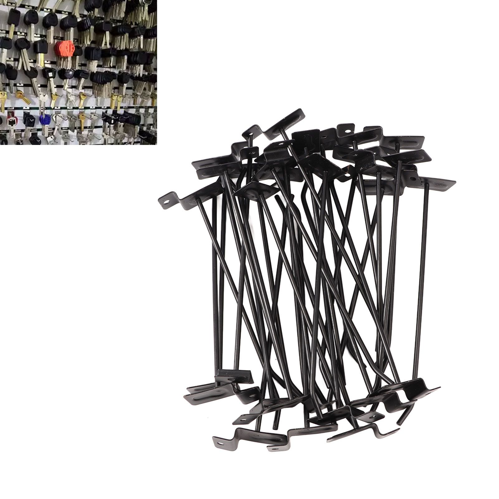 30PCS Panel Hooks Black Slatwall Hanger Thickened Easy Installation Anti Rust view 12