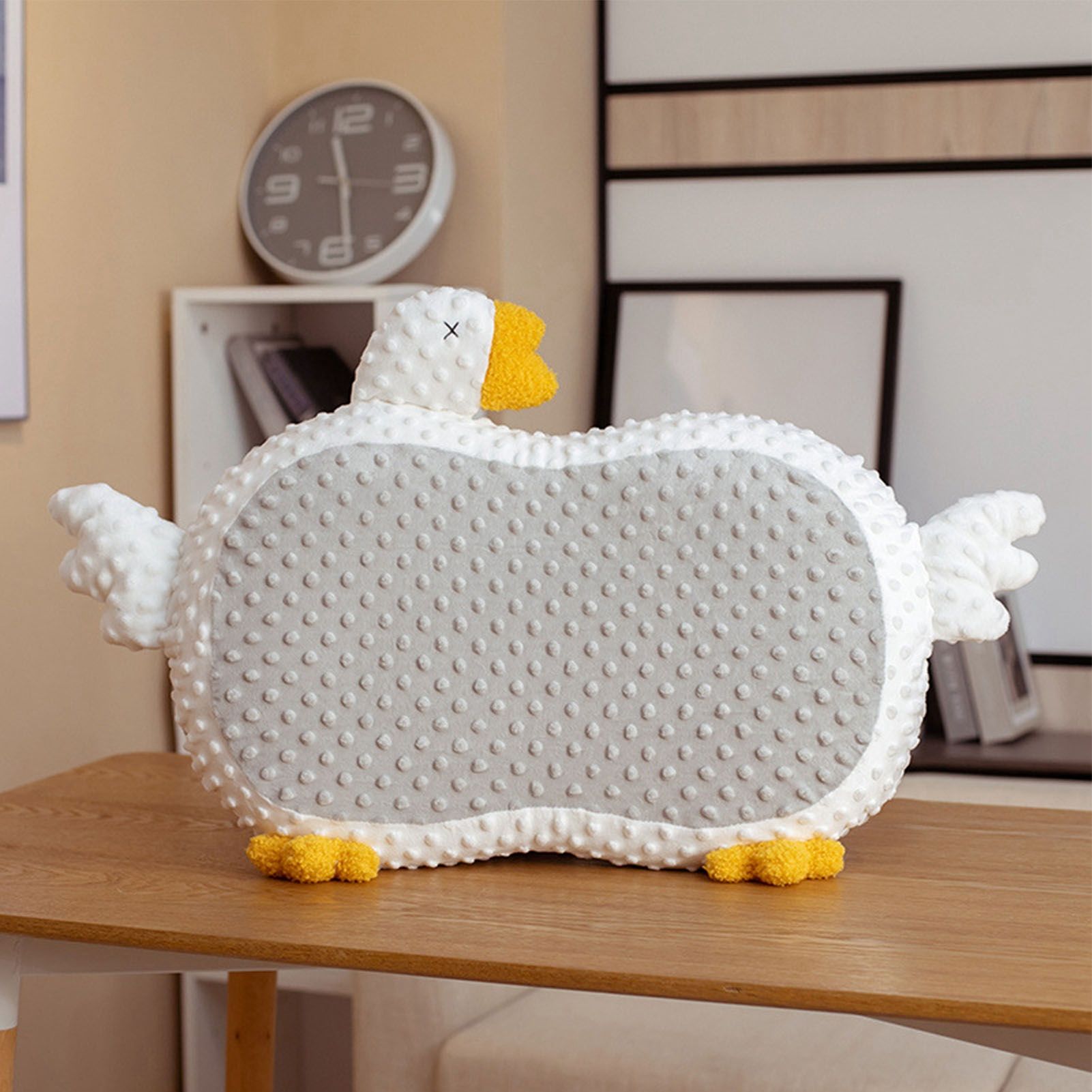 Cat Belly Pillow Memory Foam Slow Rebound Throw Pillow Goose Shape Fuzz Single view 10