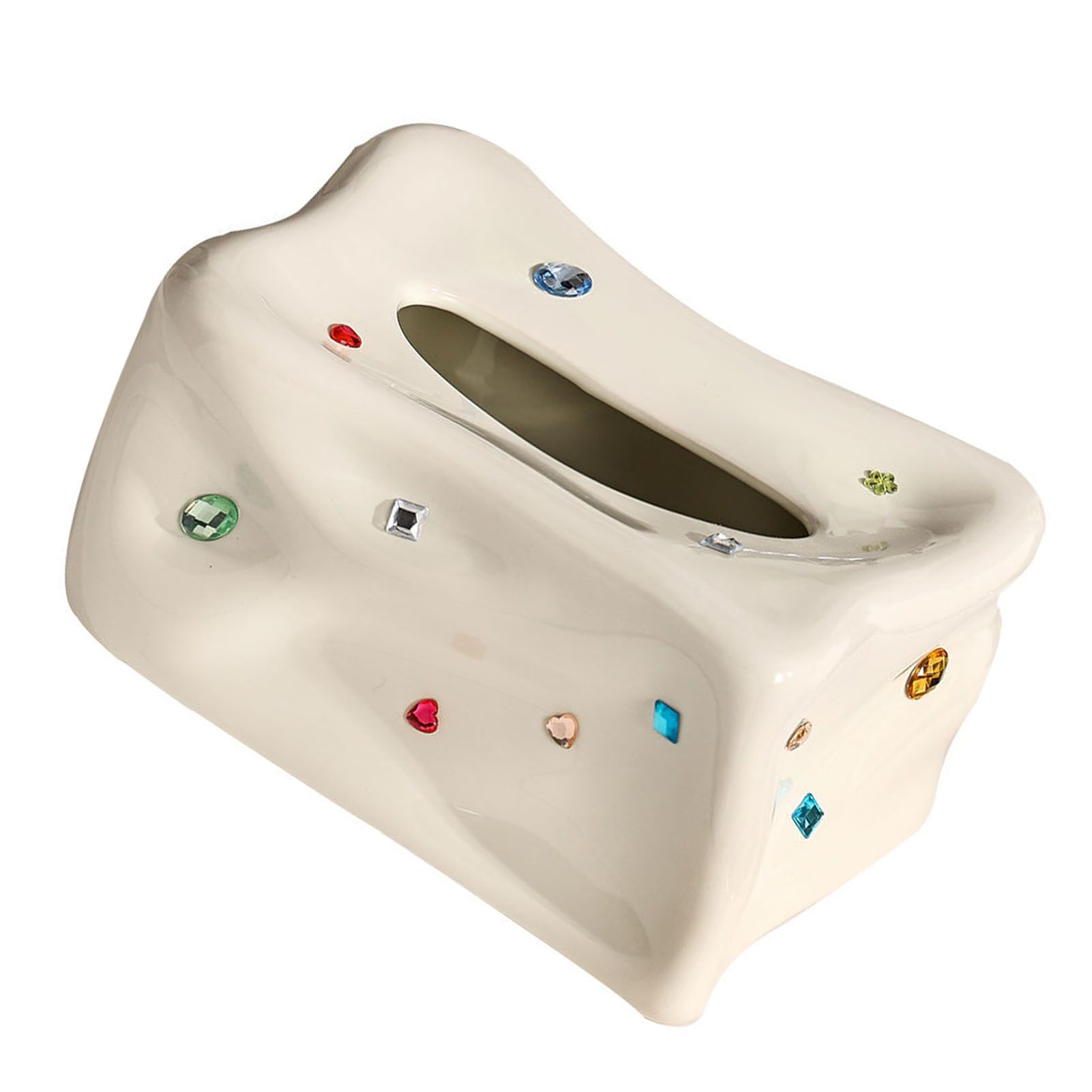 Ceramic Tissue Box Case Holder Decorative Elegant Facial Tissue Napkin view 2