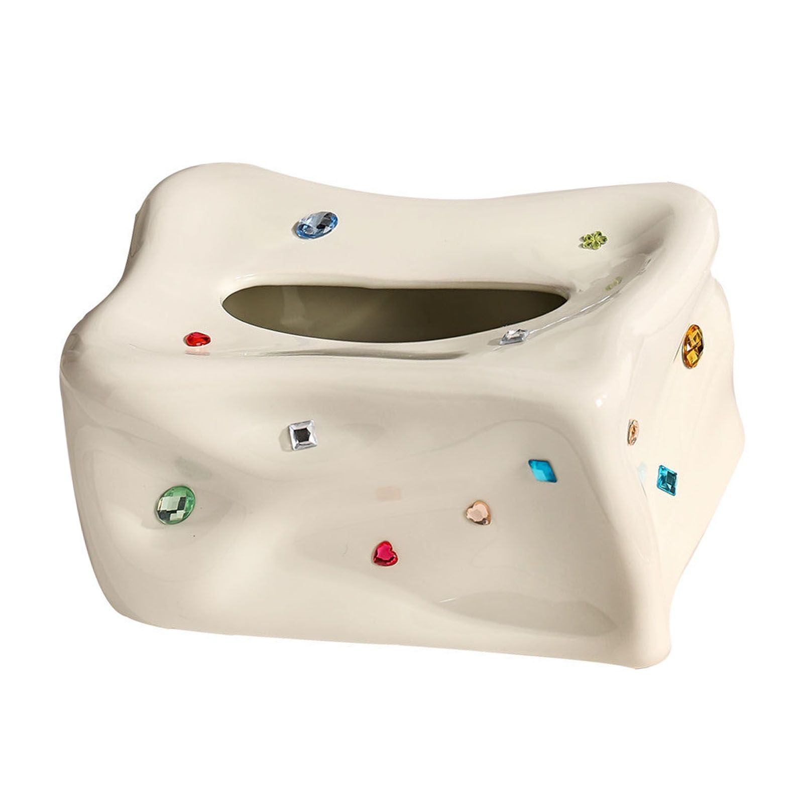 Ceramic Tissue Box Case Holder Decorative Elegant Facial Tissue Napkin view 5
