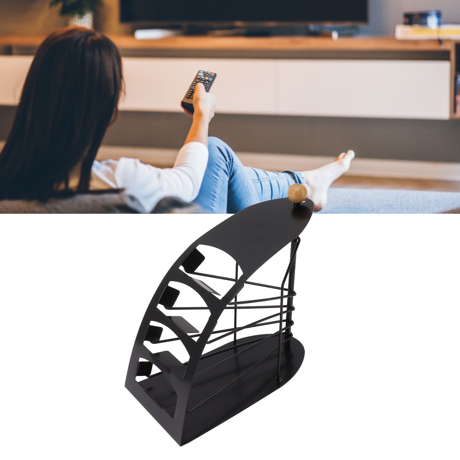 Remote Control Storage Rack Iron Holder Hollow 4 Compartment Remote Control view 11