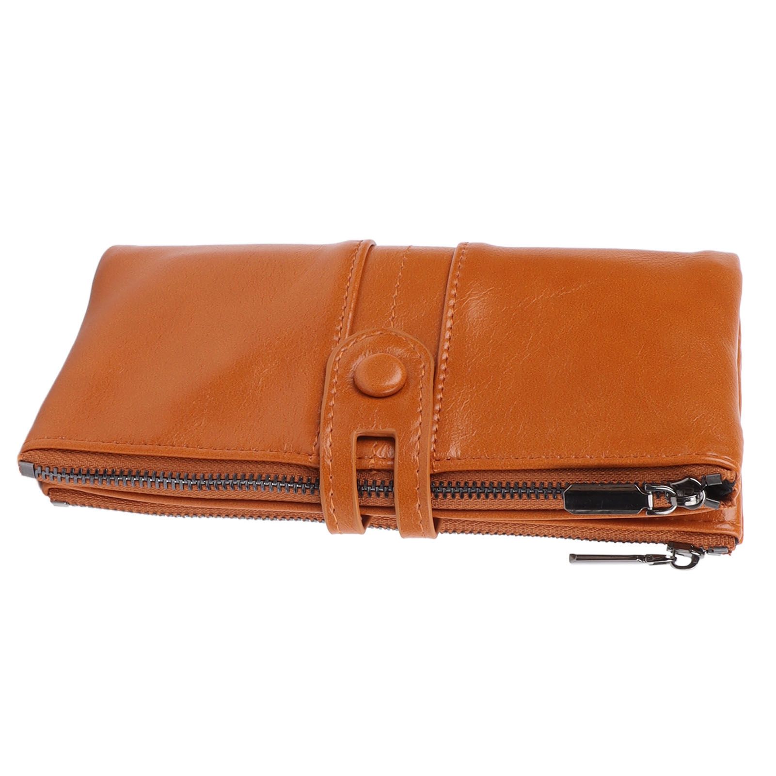 Women Wallet RFID Blocking Large Capacity Zipper Closure PU Leather Retro