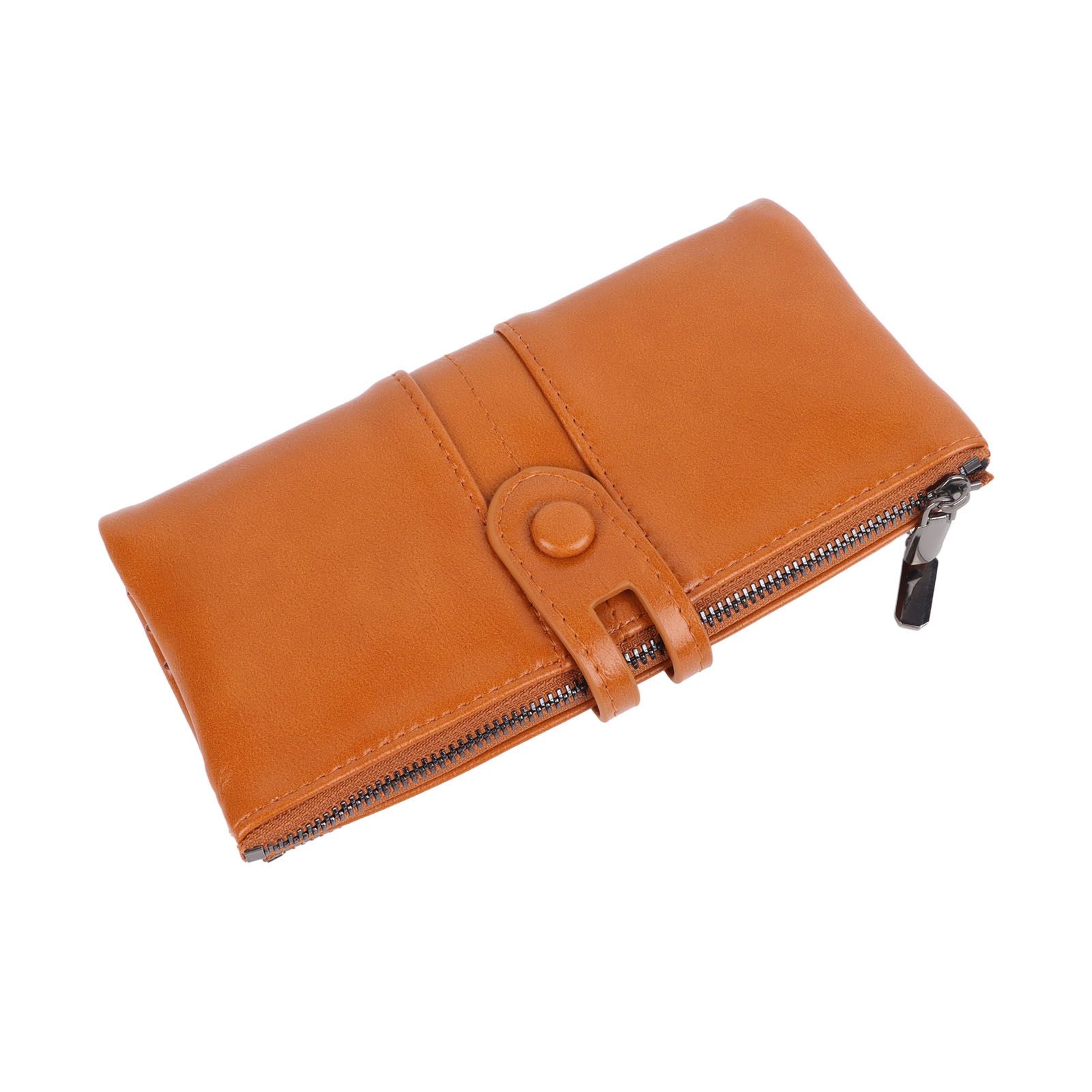 Women Wallet RFID Blocking Large Capacity Zipper Closure PU Leather Retro view 3