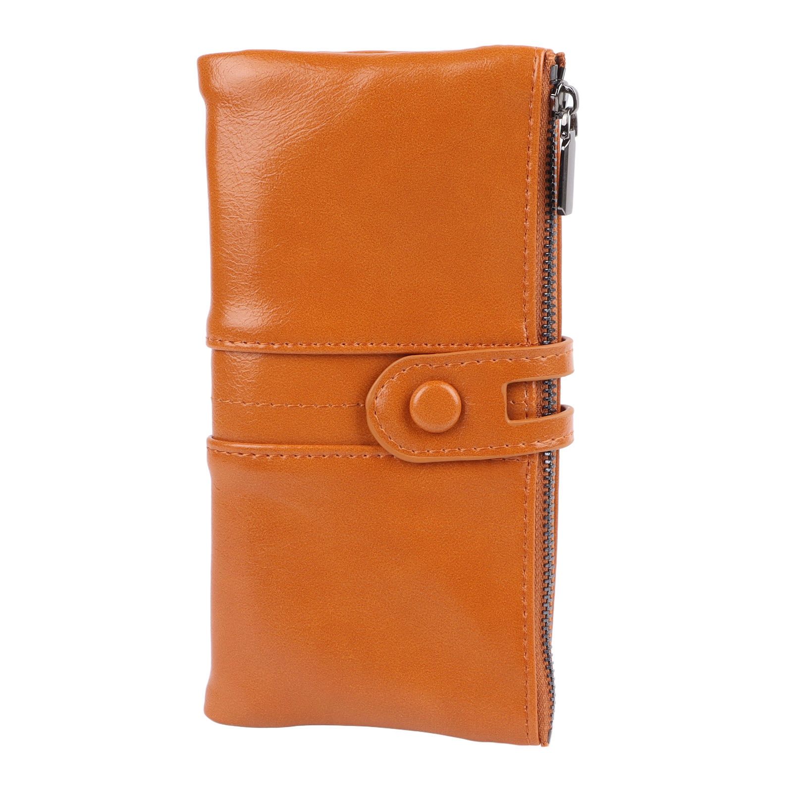Women Wallet RFID Blocking Large Capacity Zipper Closure PU Leather Retro view 9