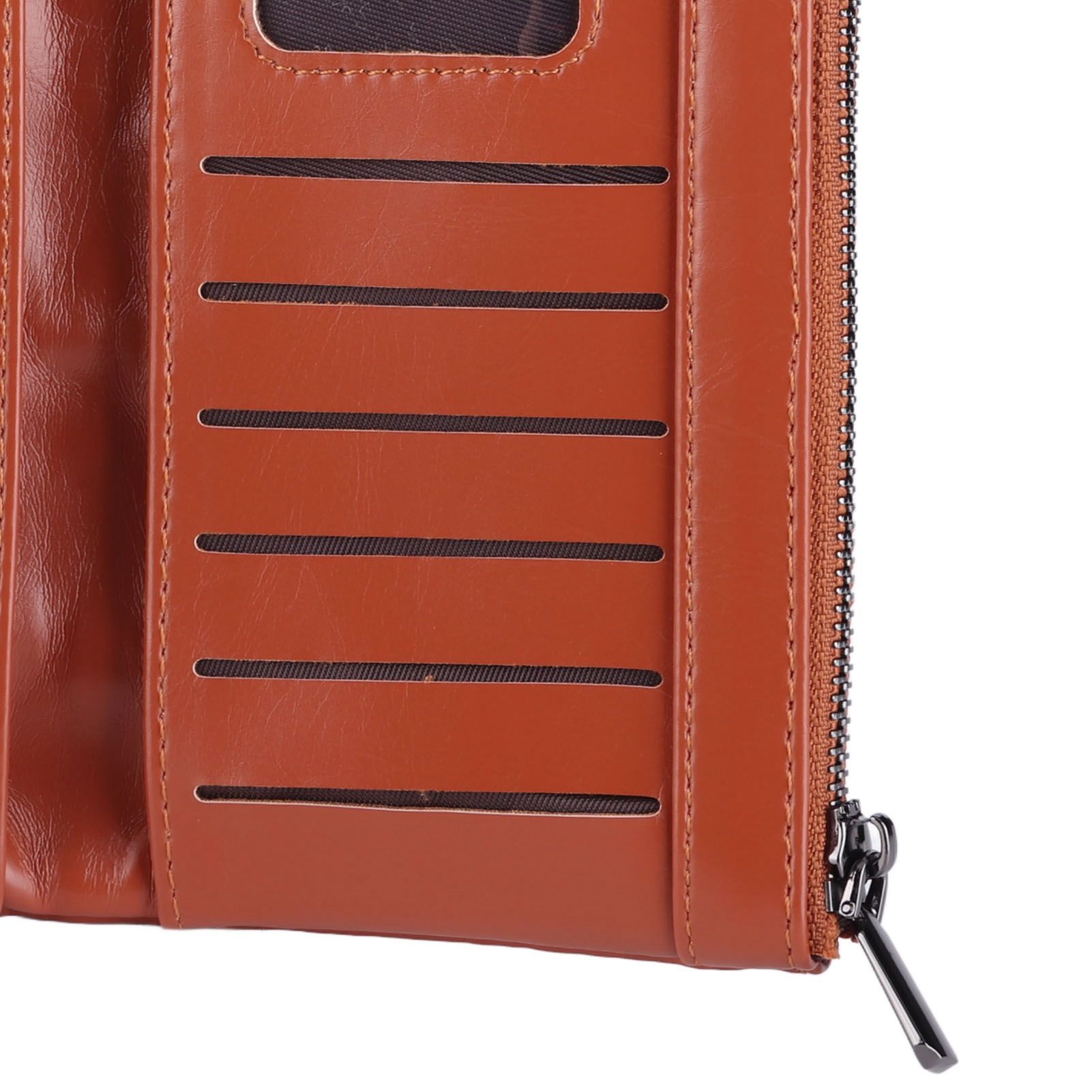 Women Wallet RFID Blocking Large Capacity Zipper Closure PU Leather Retro view 14