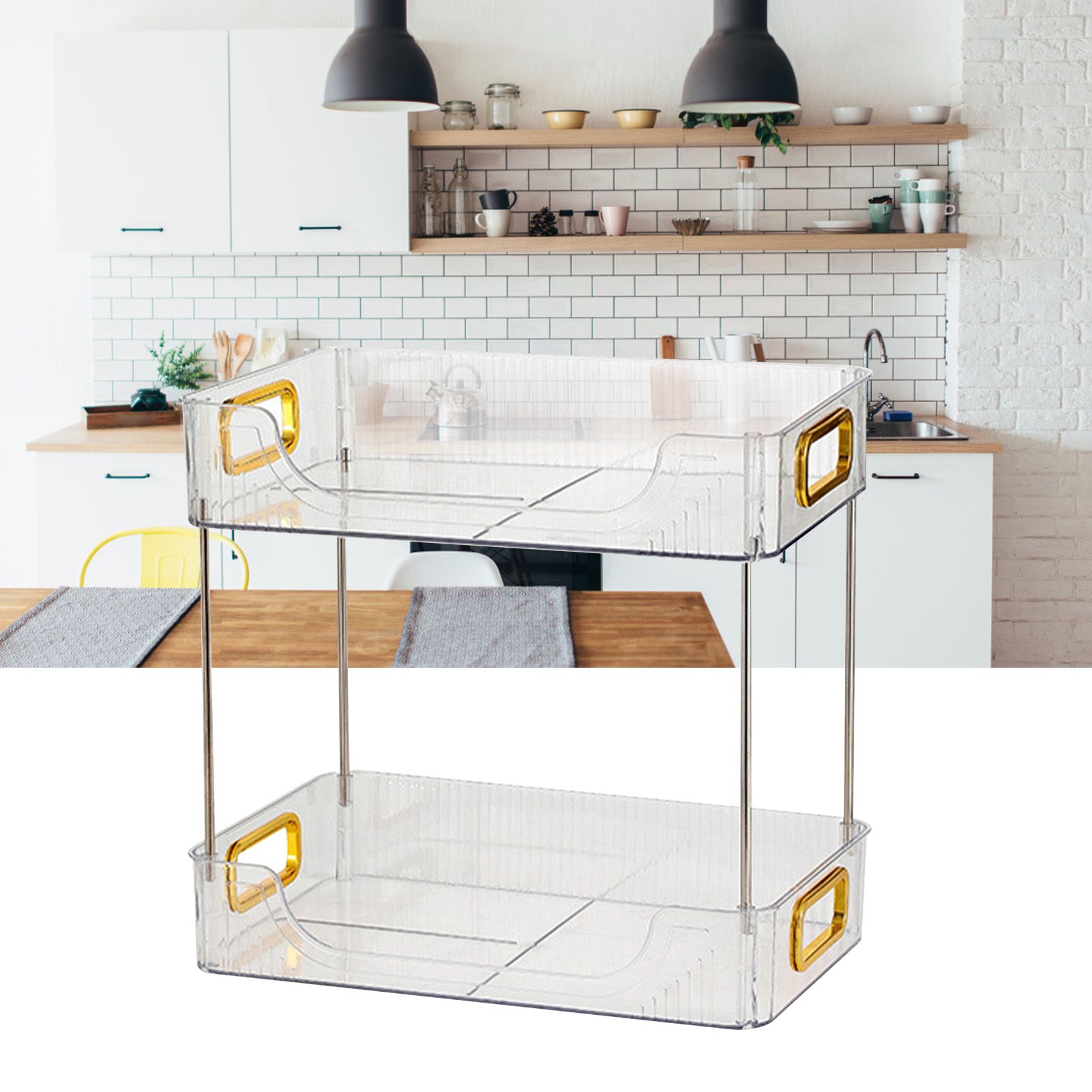 Desktop Organizer 2 Tier Ample Space Modern Storage Rack Shelves for Office view 6