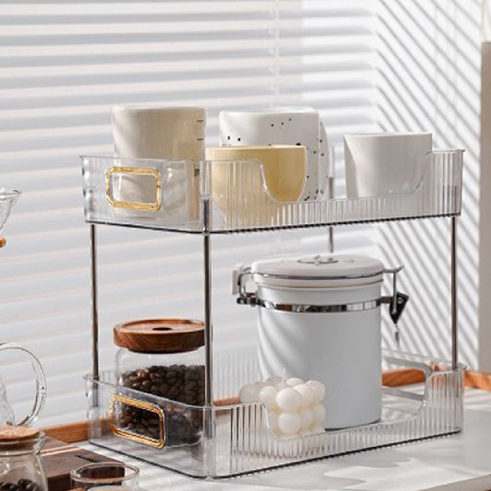 Desktop Organizer 2 Tier Ample Space Modern Storage Rack Shelves for Office view 10