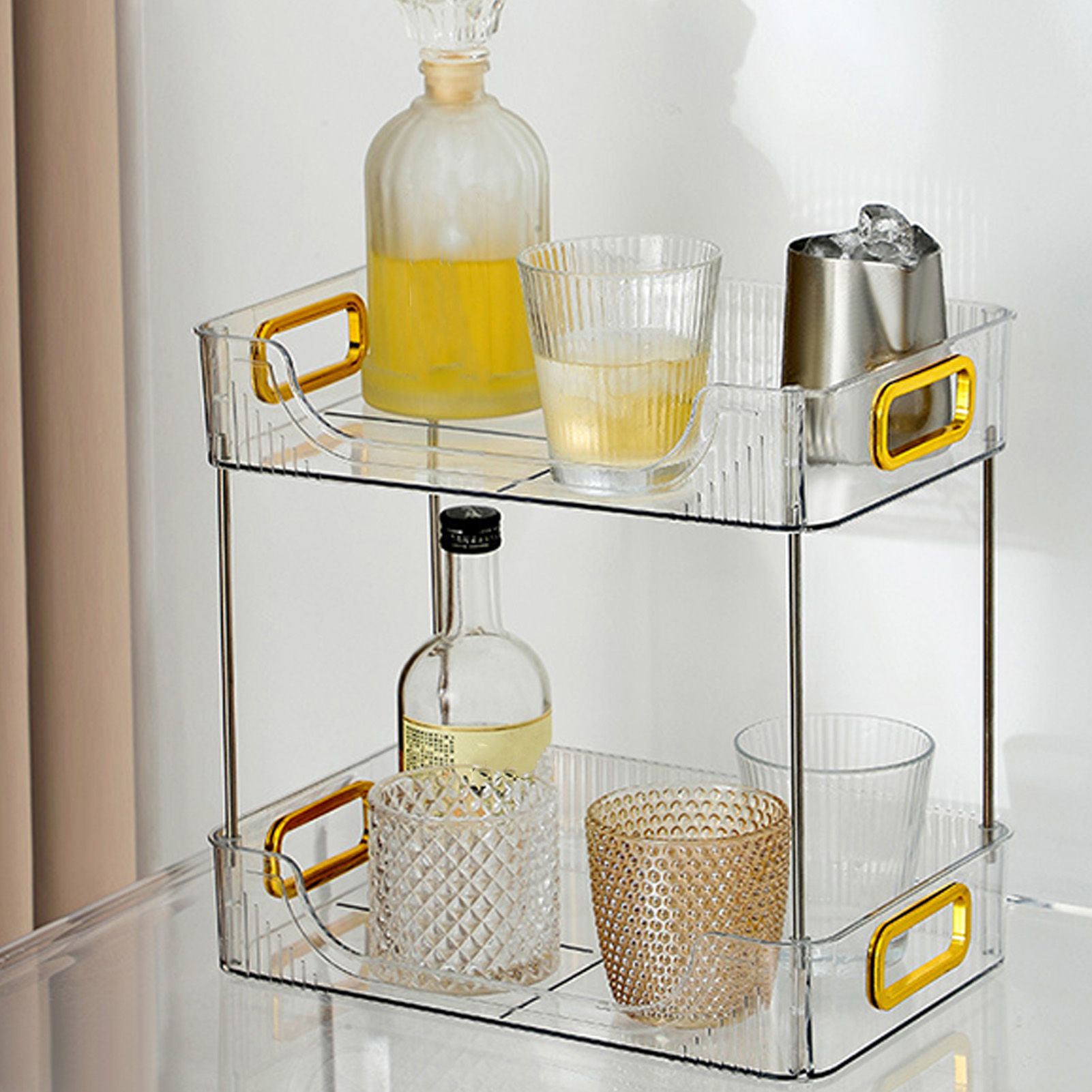 Desktop Organizer 2 Tier Ample Space Modern Storage Rack Shelves for Office view 11