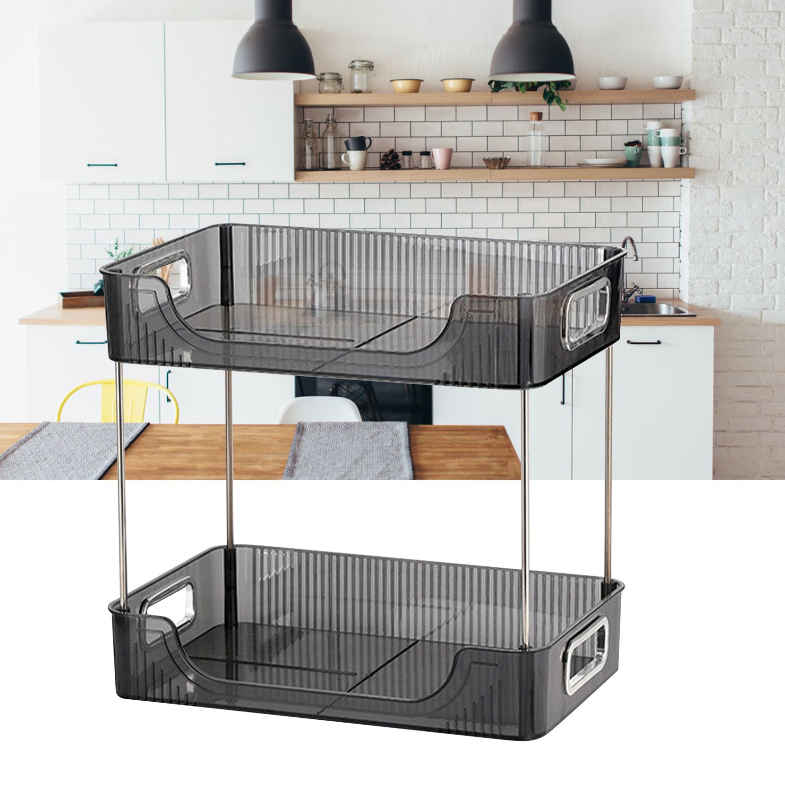 Desktop Organizer 2 Tier Ample Space Modern Storage Rack Shelves for Office view 6