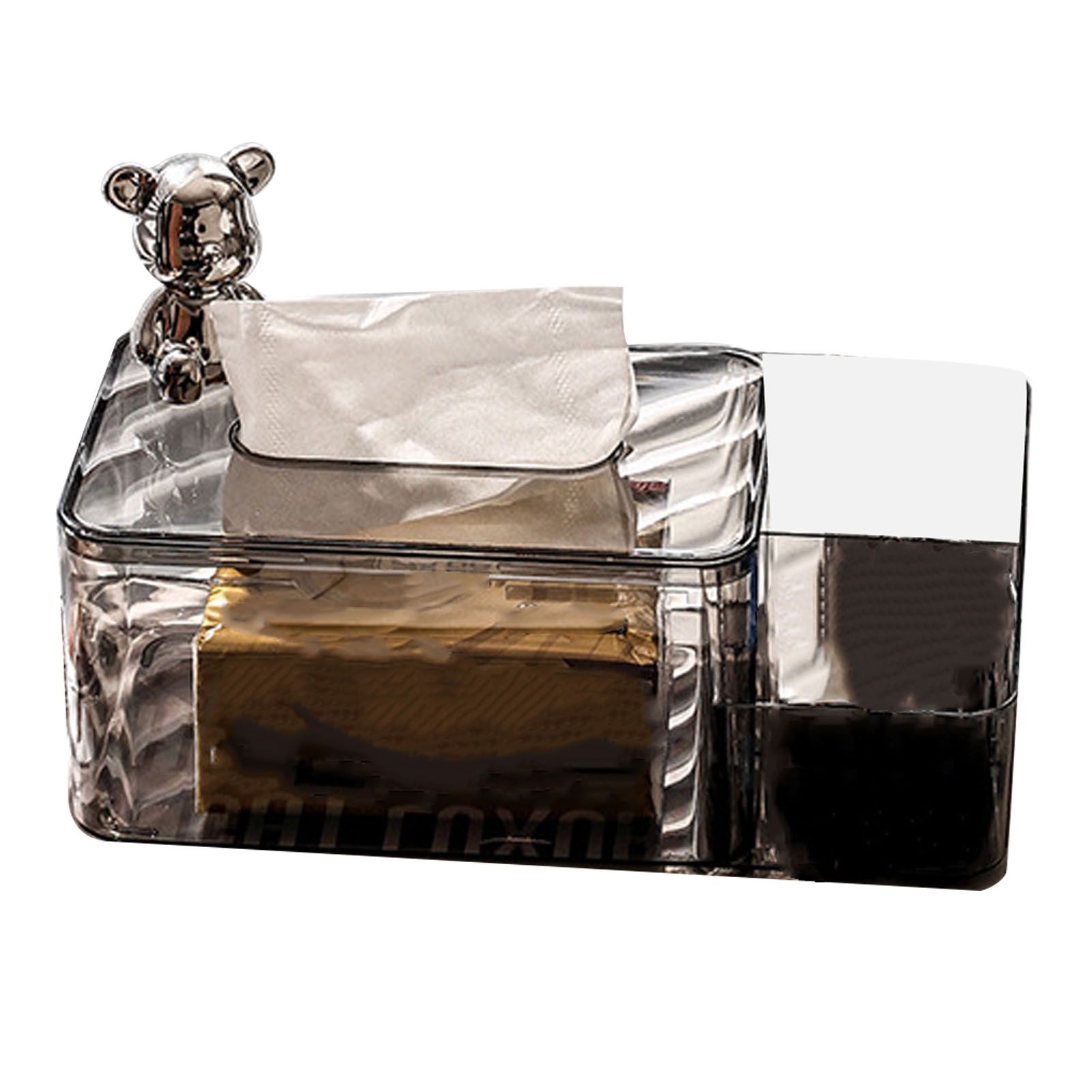 Tissue Storage Box Beautiful Easy To Access Grey Plastic Tissue Box Holder for view 2