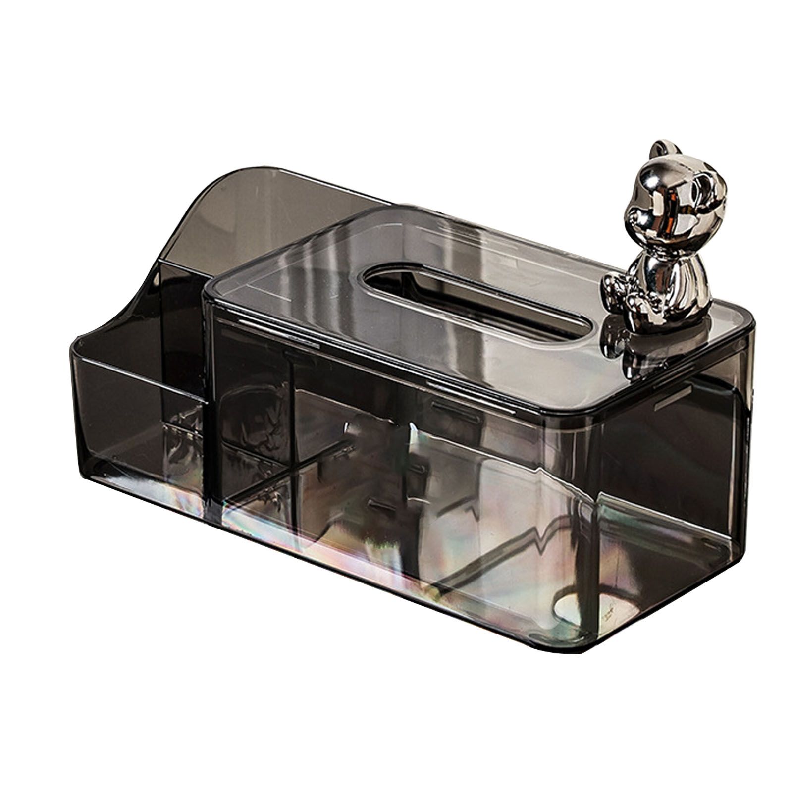 Tissue Storage Box Beautiful Easy To Access Grey Plastic Tissue Box Holder for view 3