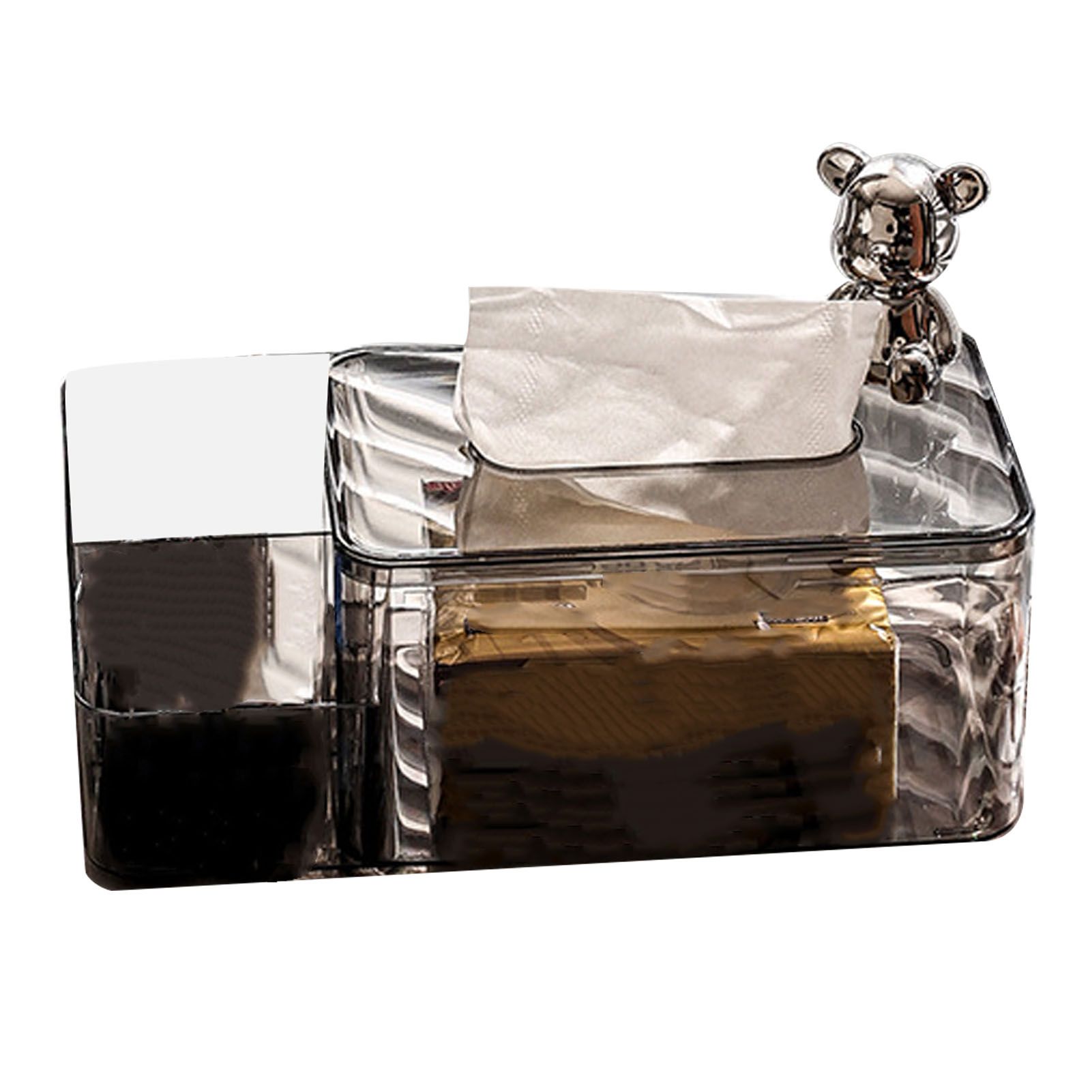 Tissue Storage Box Beautiful Easy To Access Grey Plastic Tissue Box Holder for view 4