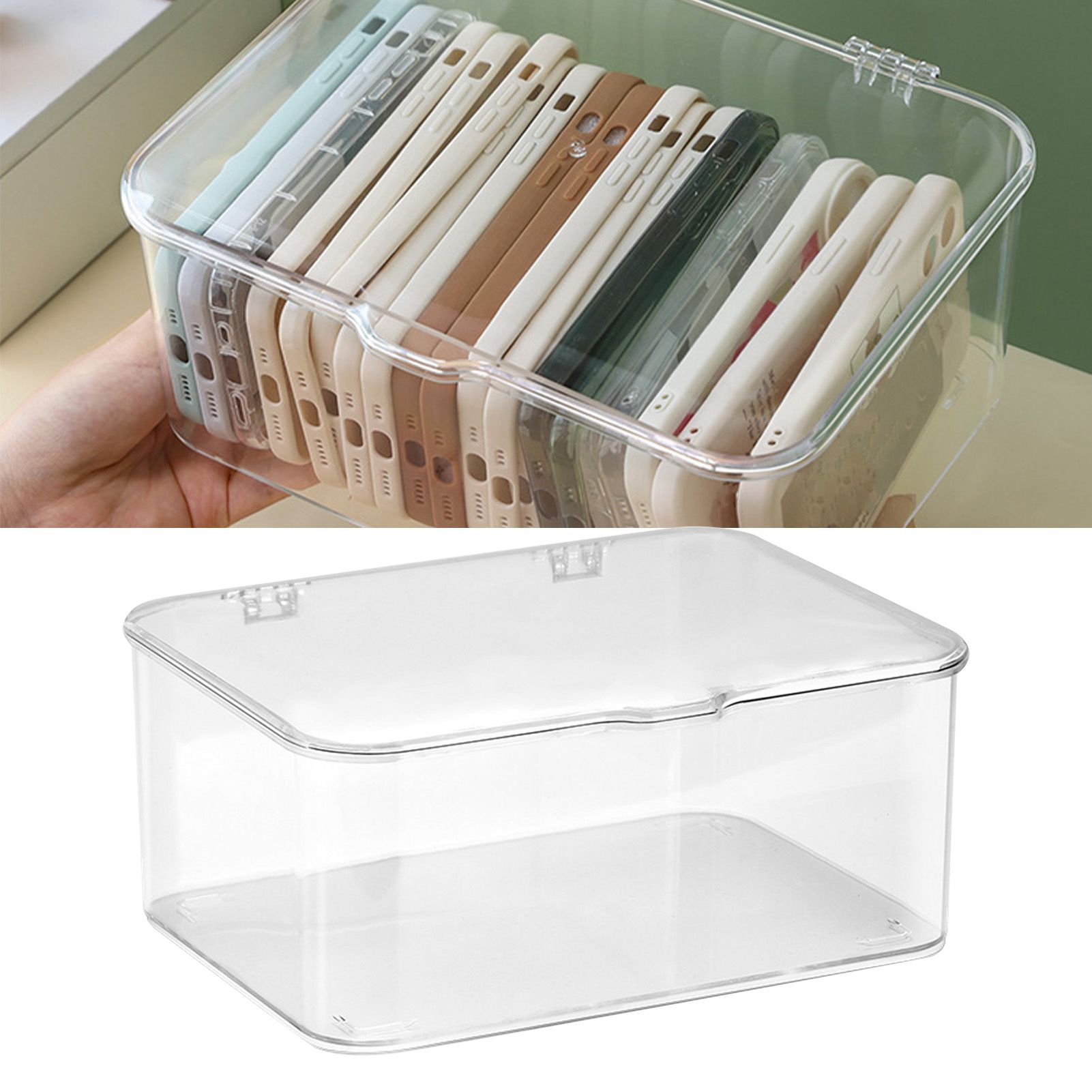 Desk Storage Box Plastic Large Capacity Dustproof Multi Functional Phone Case view 6
