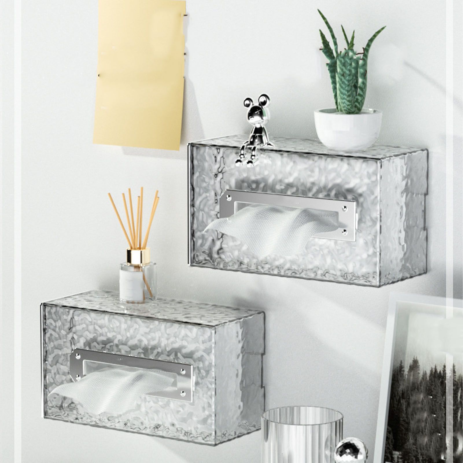 Napkin Paper Holder Box Space Saving Home Decoration Rugged Wall Mounted view 6