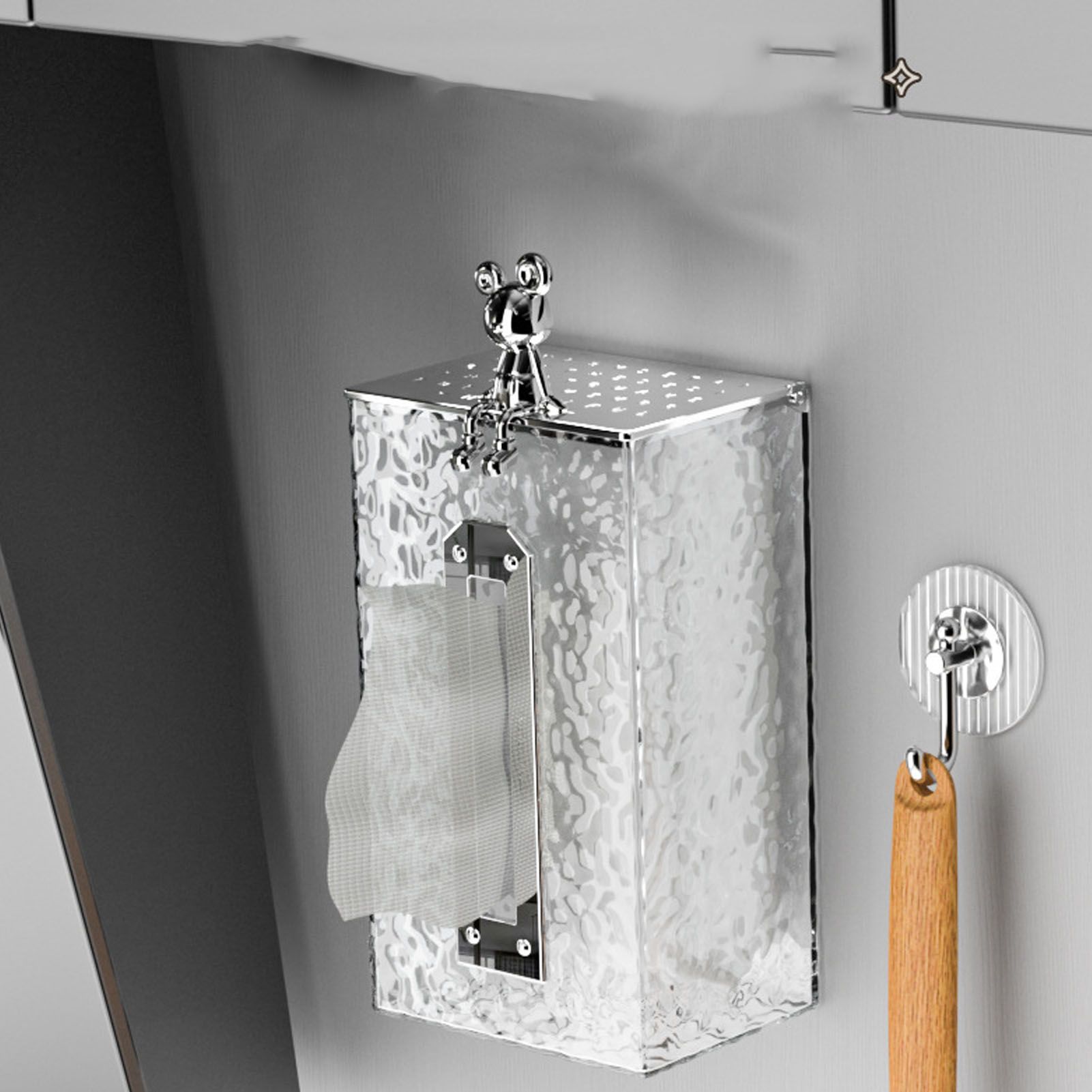 Napkin Paper Holder Box Space Saving Home Decoration Rugged Wall Mounted view 12