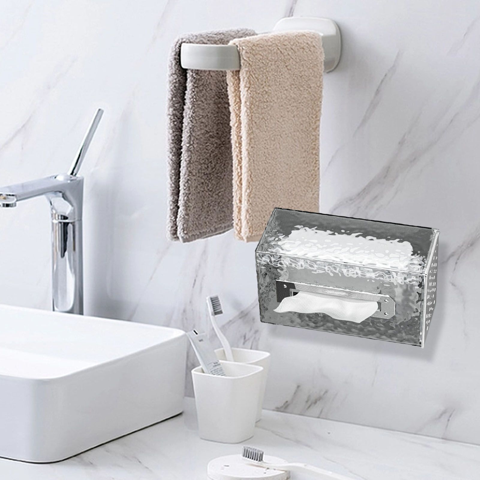 Napkin Paper Holder Box Space Saving Home Decoration Rugged Wall Mounted view 12