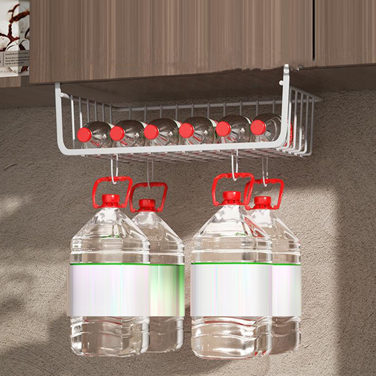 Under Shelf Storage Basket Multipurpose All Metal Under Shelf Wire Basket for view 3