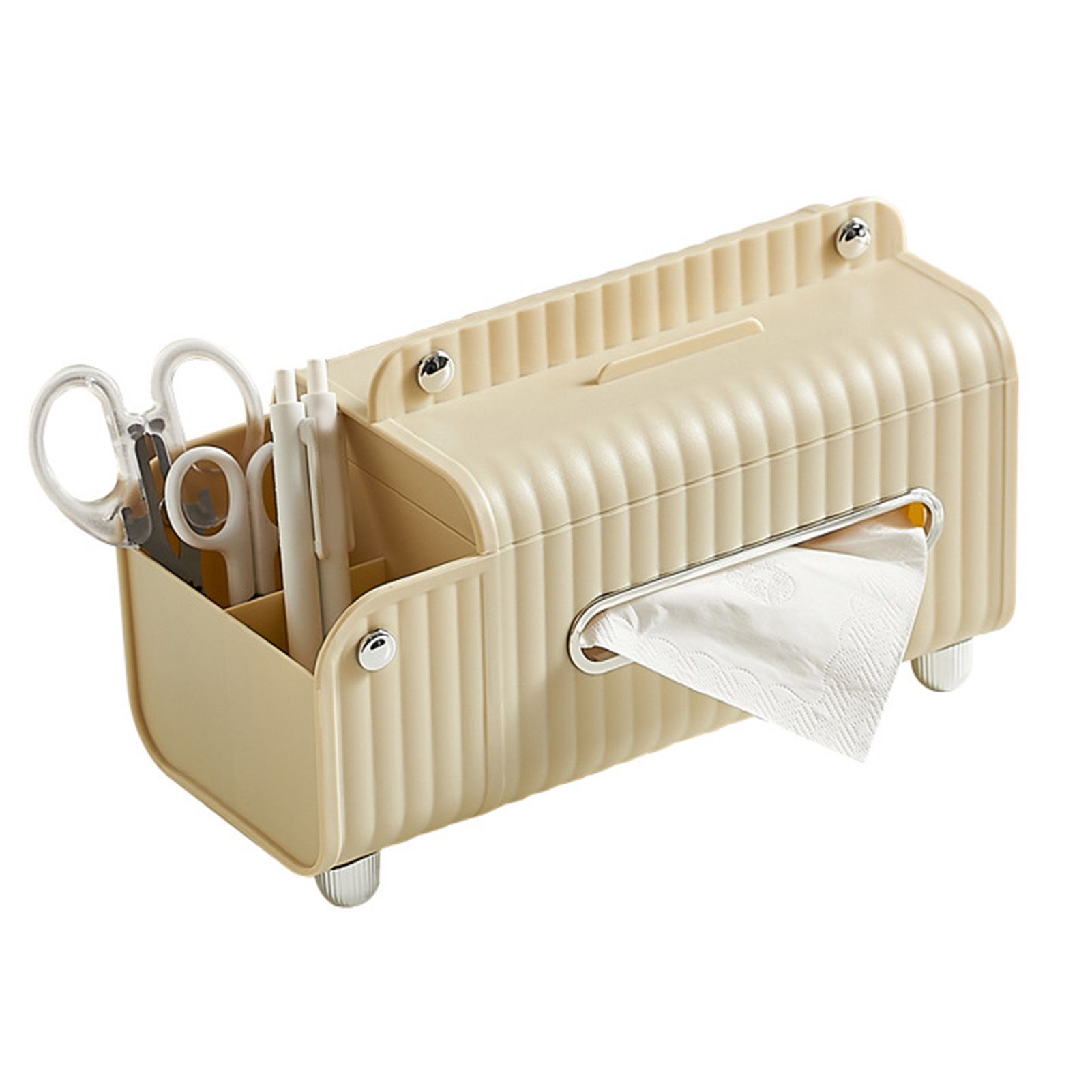 Tissue Box Cover HIPS ABS Multifunctional Desktop Rectangular Napkin Dispenser view 2
