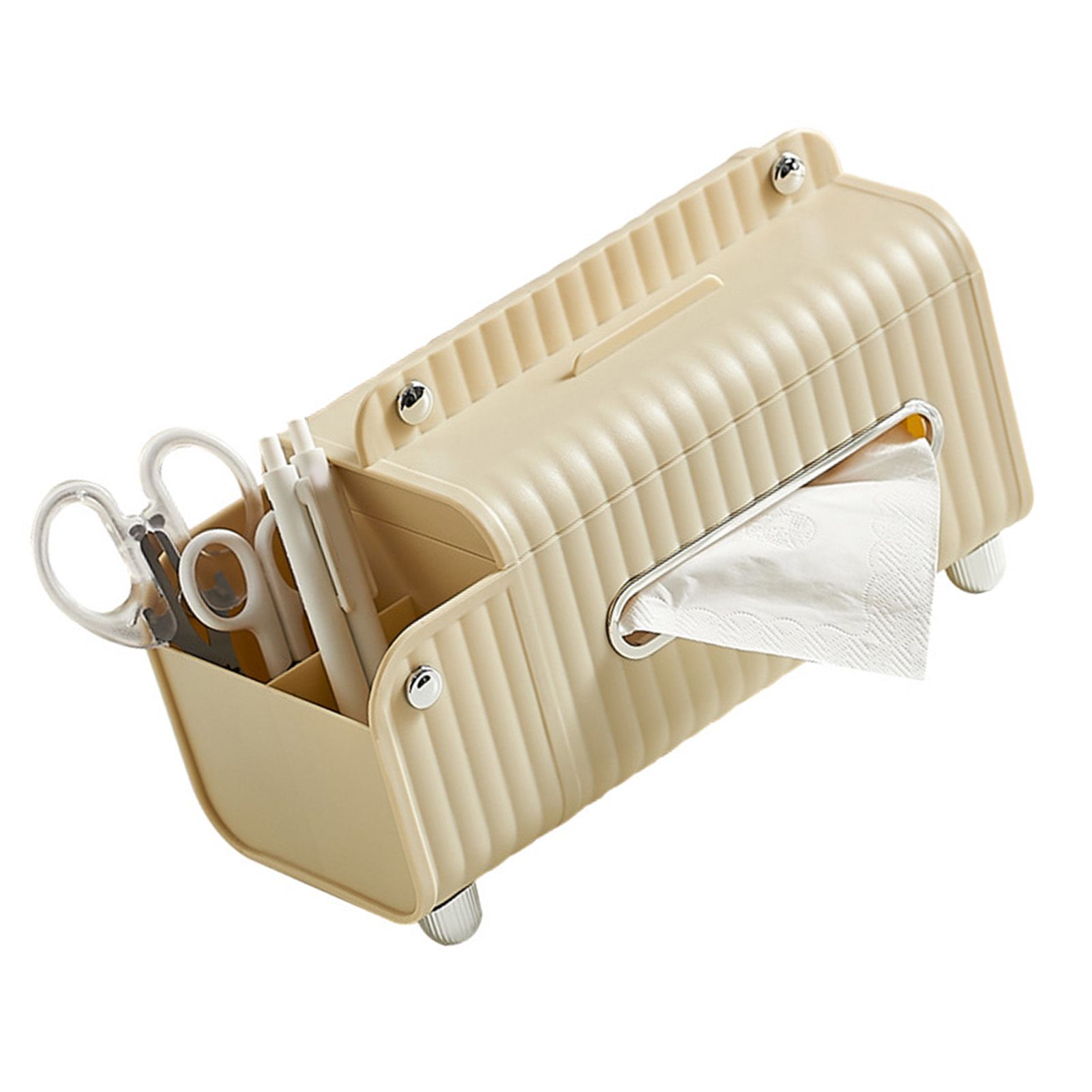 Tissue Box Cover HIPS ABS Multifunctional Desktop Rectangular Napkin Dispenser view 3