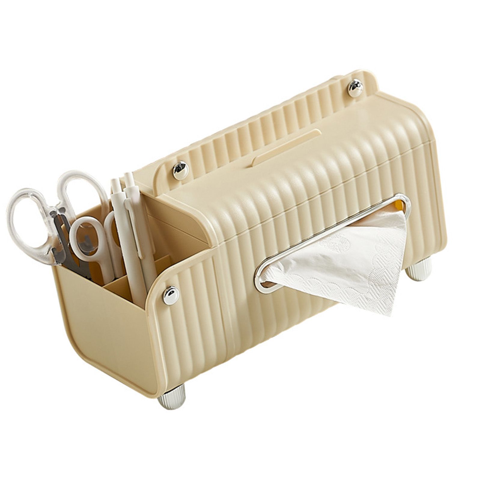 Tissue Box Cover HIPS ABS Multifunctional Desktop Rectangular Napkin Dispenser view 4