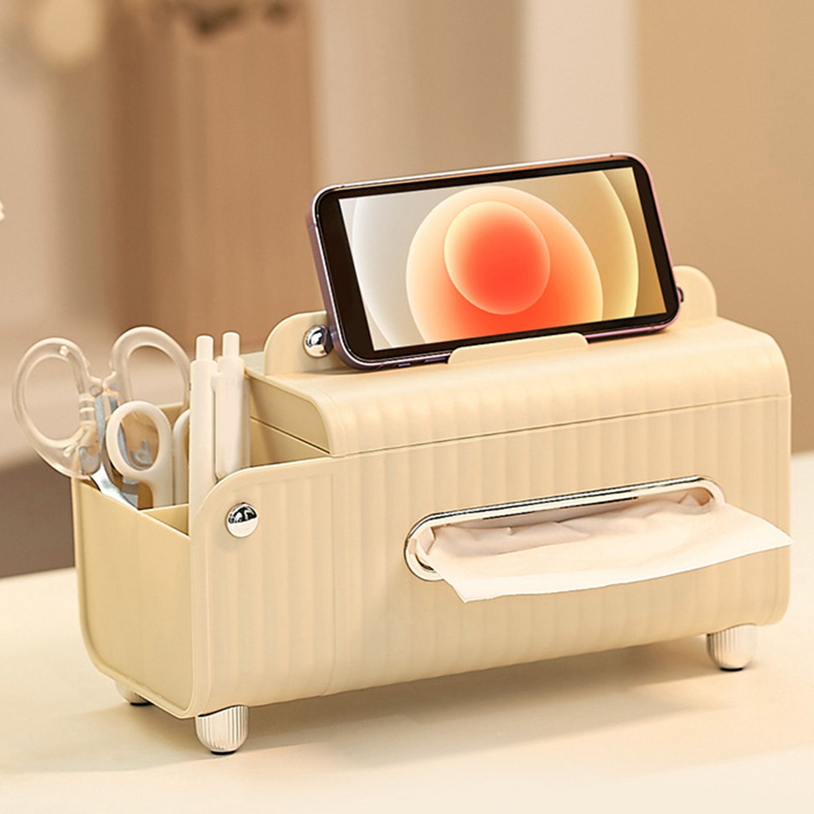 Tissue Box Cover HIPS ABS Multifunctional Desktop Rectangular Napkin Dispenser view 9